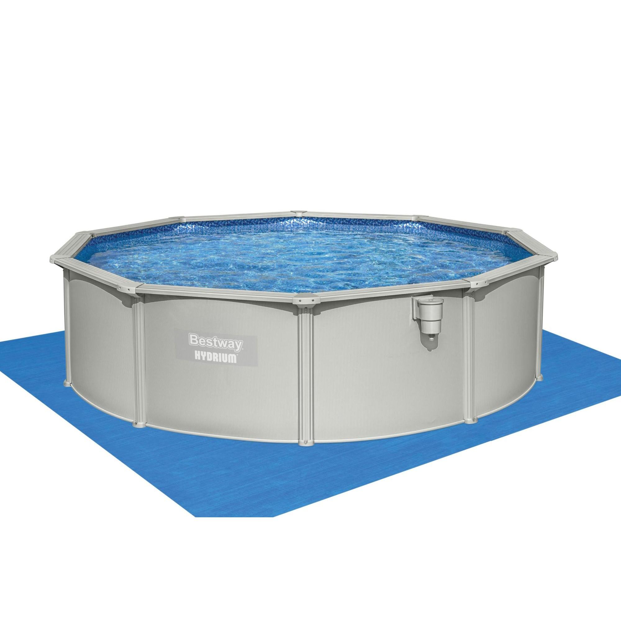 Bestway Hydrium 15' x 48" Steel Wall Above Ground Swimming Pool Set, Gray