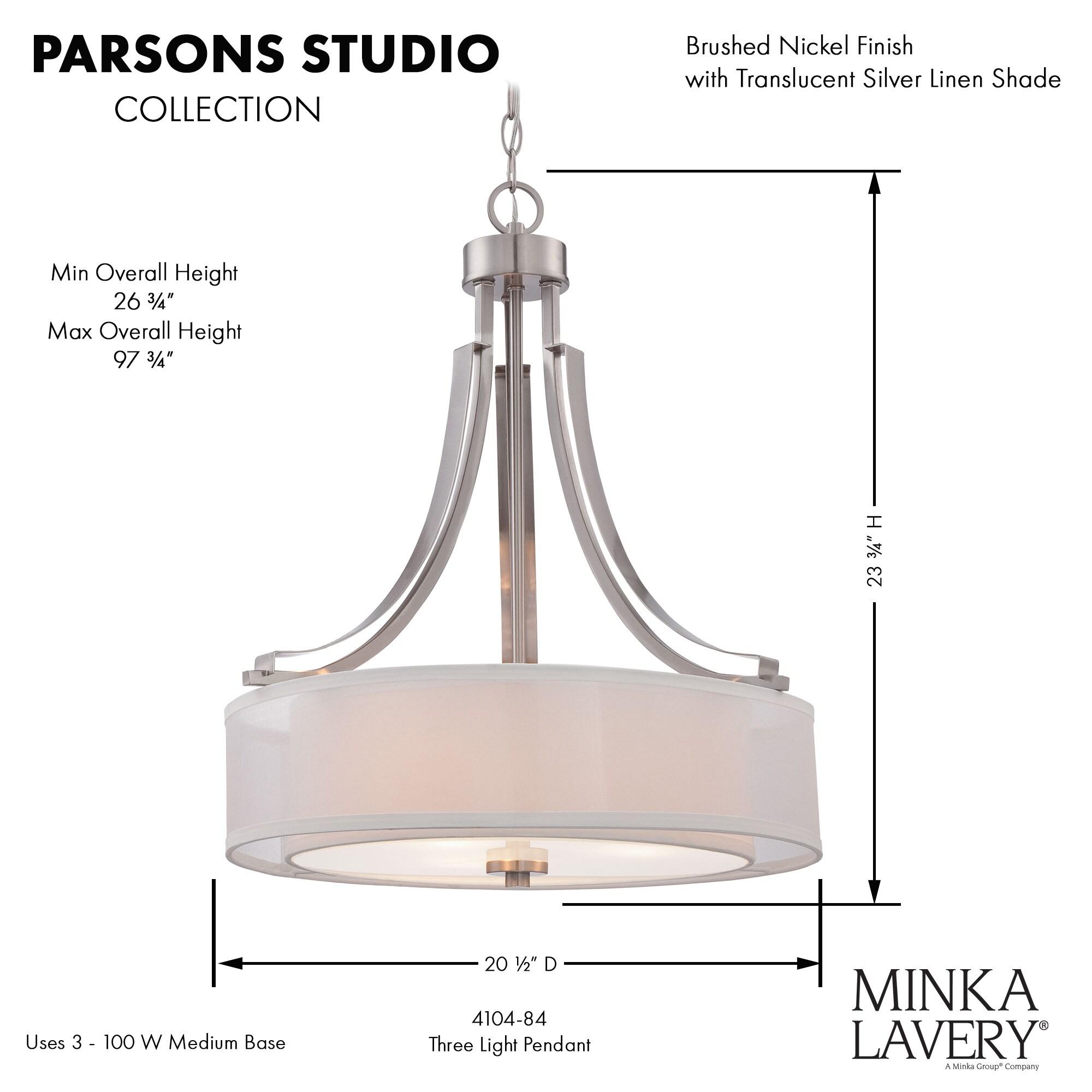 Pendant 3 Light Translucent Sliver Linen in Transitional Style 23.5 inches Tall By 20.5 inches Wide-Brushed Nickel Finish Bailey Street Home