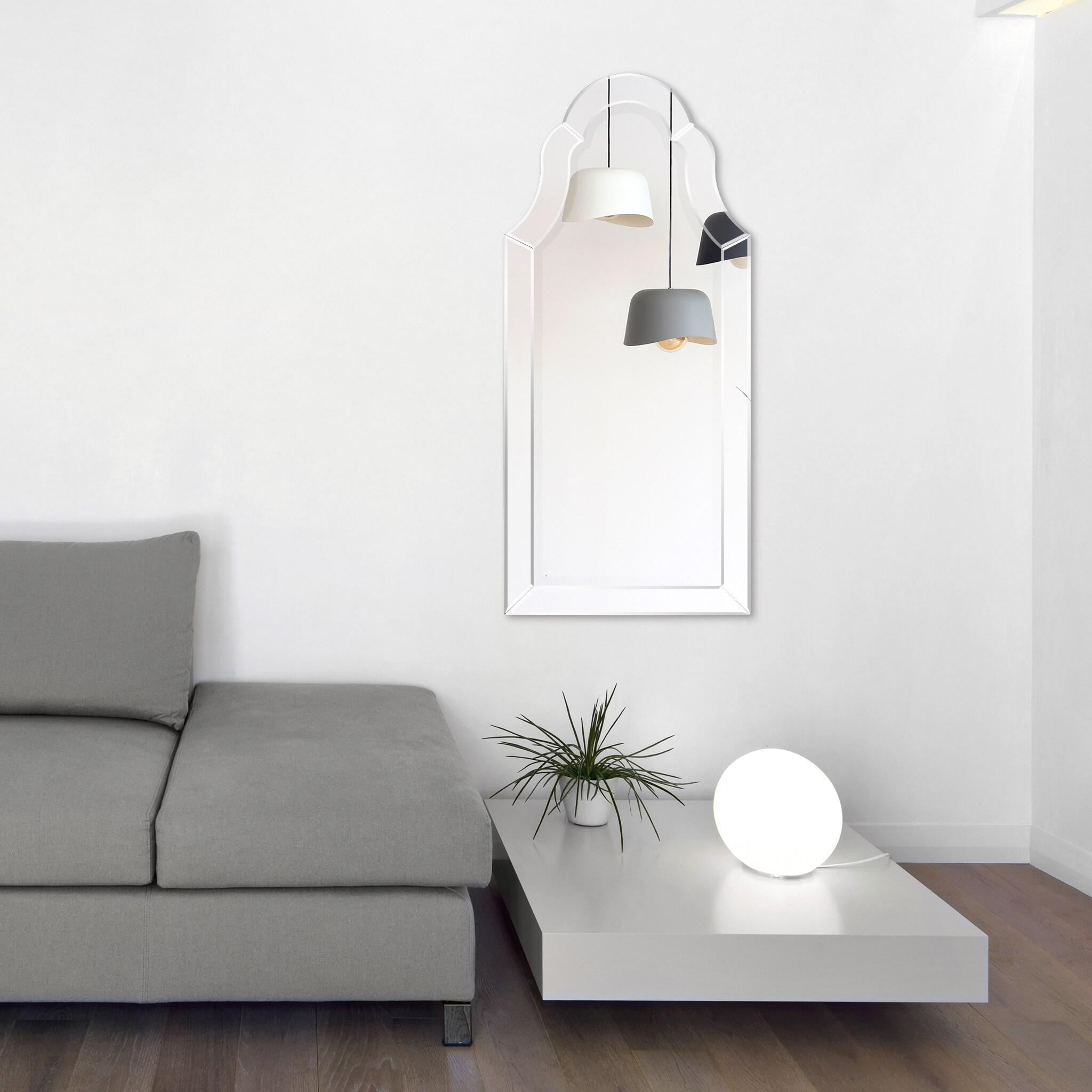 Empire Art Direct Arch Elegant Beveled Wall Mirror I Bathroom, Vanity, Bedroom Mirror - Clear - 20 x 44