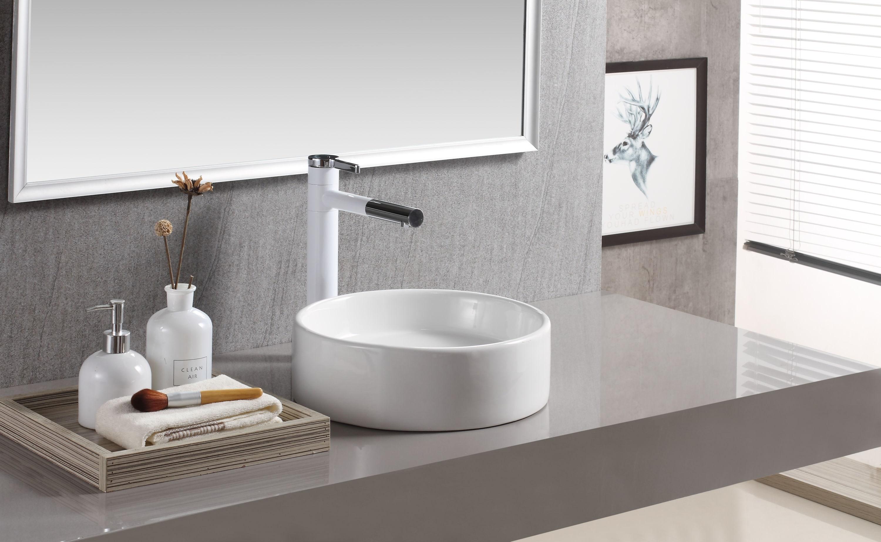 Elanti 1102 Elanti 13.63'' White Porcelain Circular Bathroom Sink