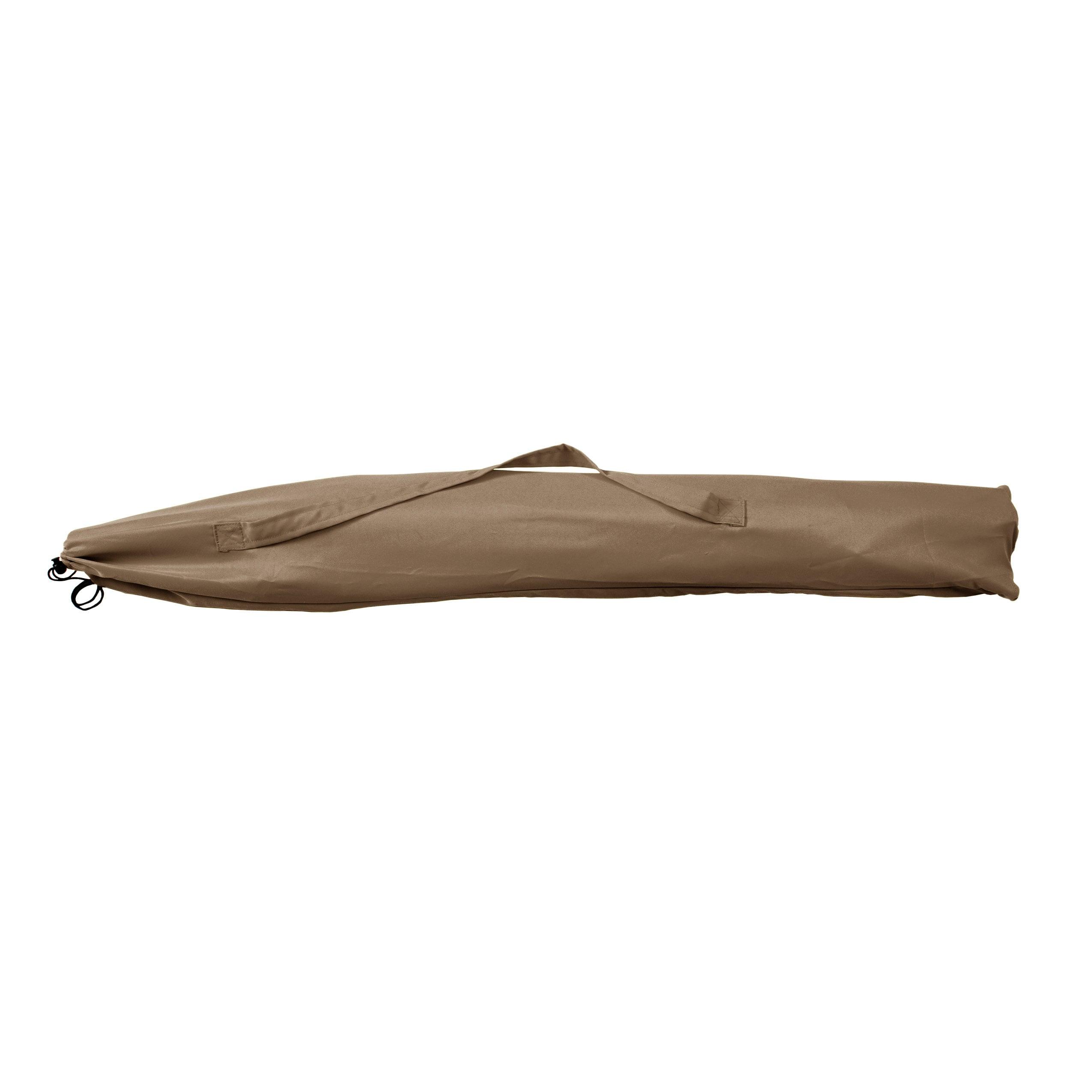 7.5' x 7.5' UV and Wind Resistant Beach/Patio Umbrella Brown - CorLiving: Portable, Powder-Coated, Polyester Canopy