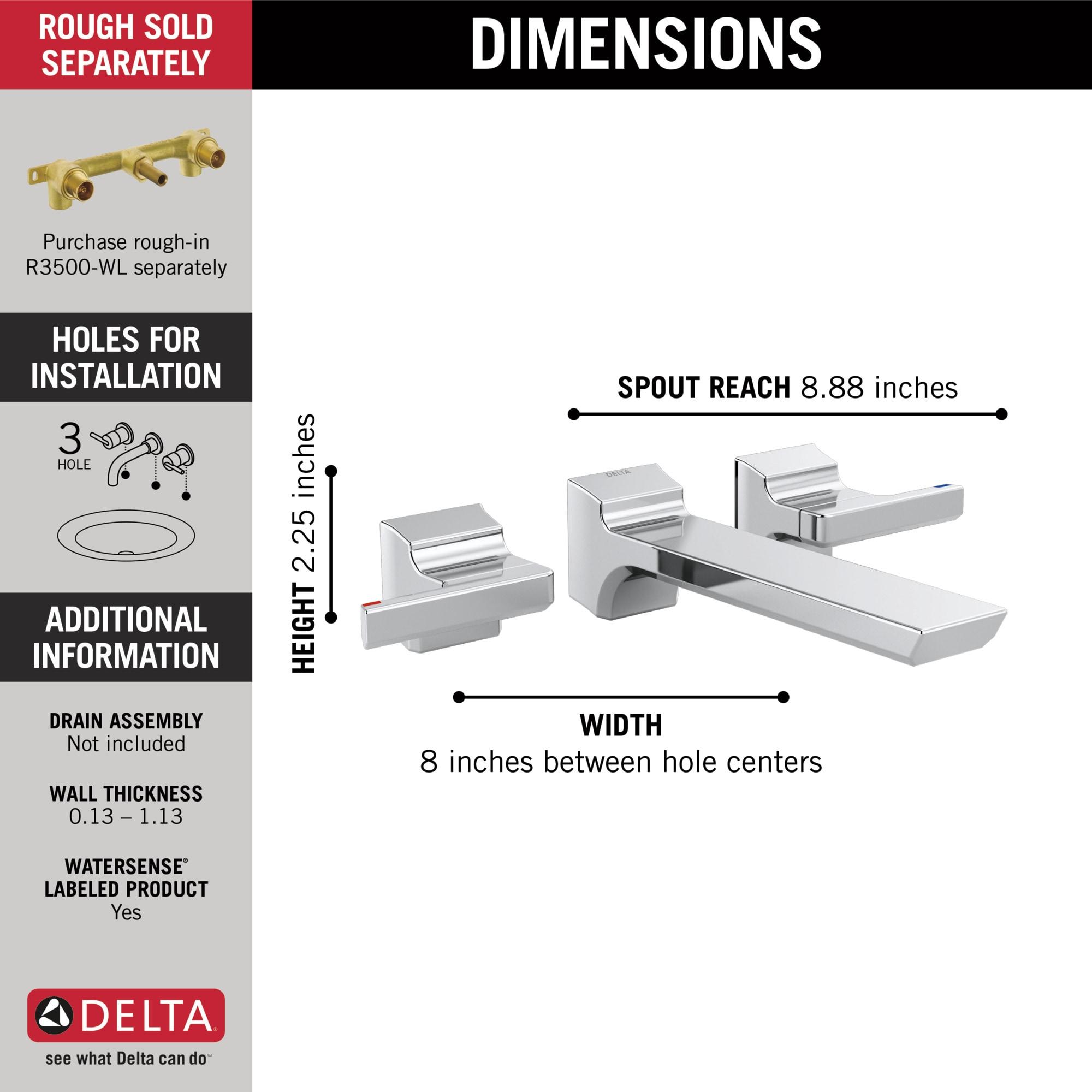 Pivotal Wall Mounted Bathroom Faucet and DIAMOND™ Seal Technology