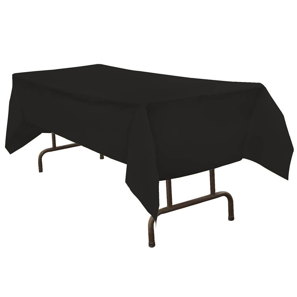 JAM Paper Plastic Table Cover, Black Tablecloth, 1/Pack