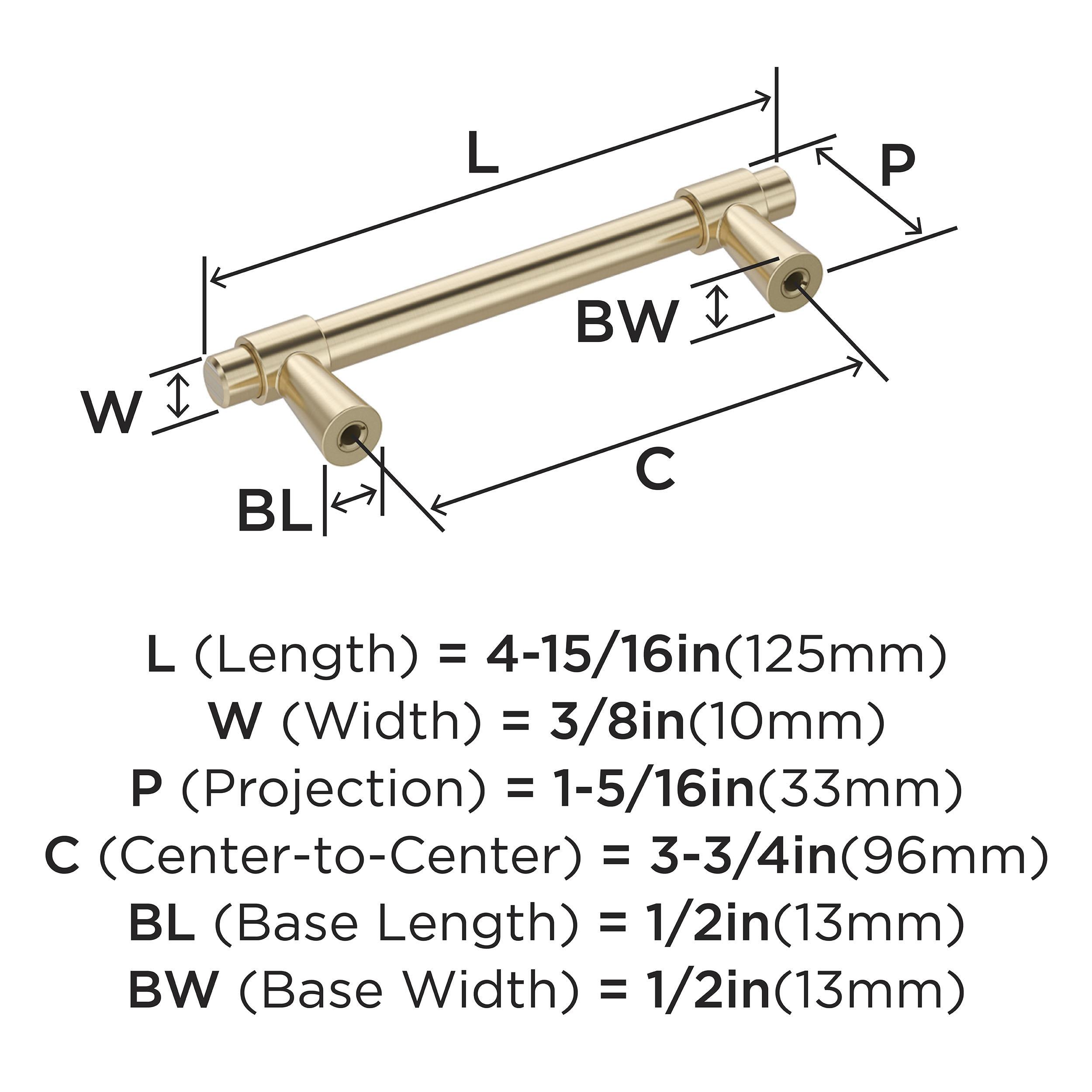 Golden Champagne Modern Industrial Bar Cabinet Pull with Mounting Hardware