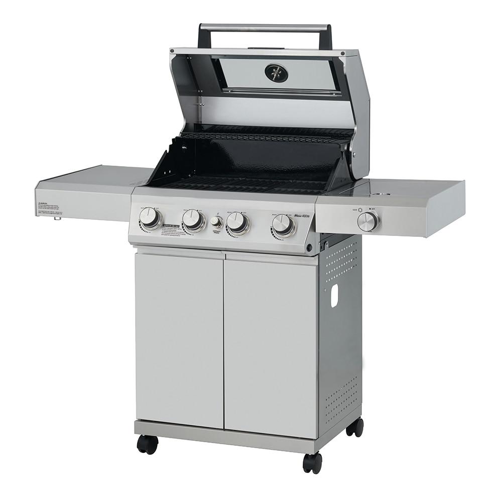 Monument Grills Mesa 400M 4-Burner Liquid Propane 52000 BTU Gas Grill with Side Burner and Cabinet