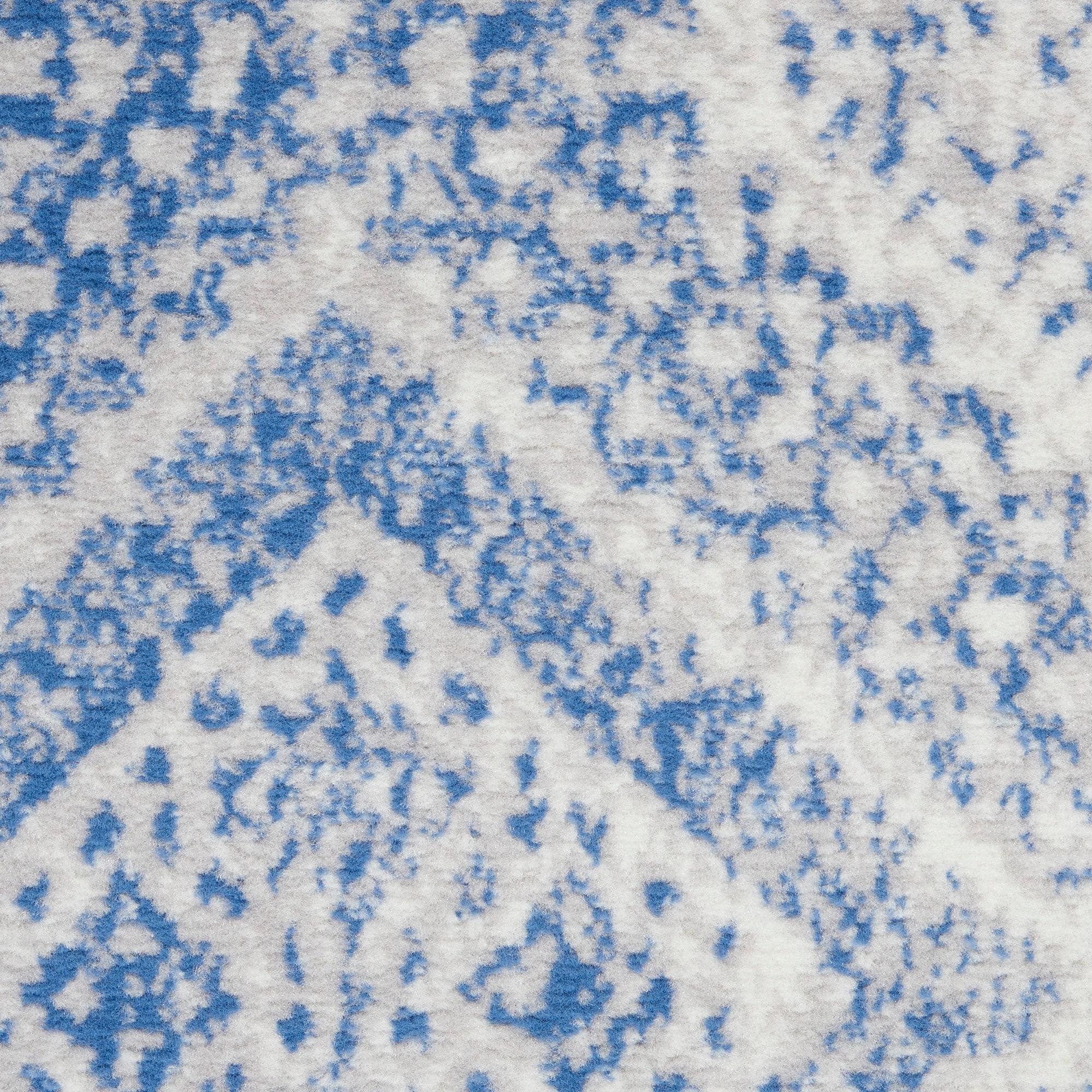Nourison Whimsicle Boho Farmhouse Ivory Blue 2' x 6' Area Rug, (6' Runner)