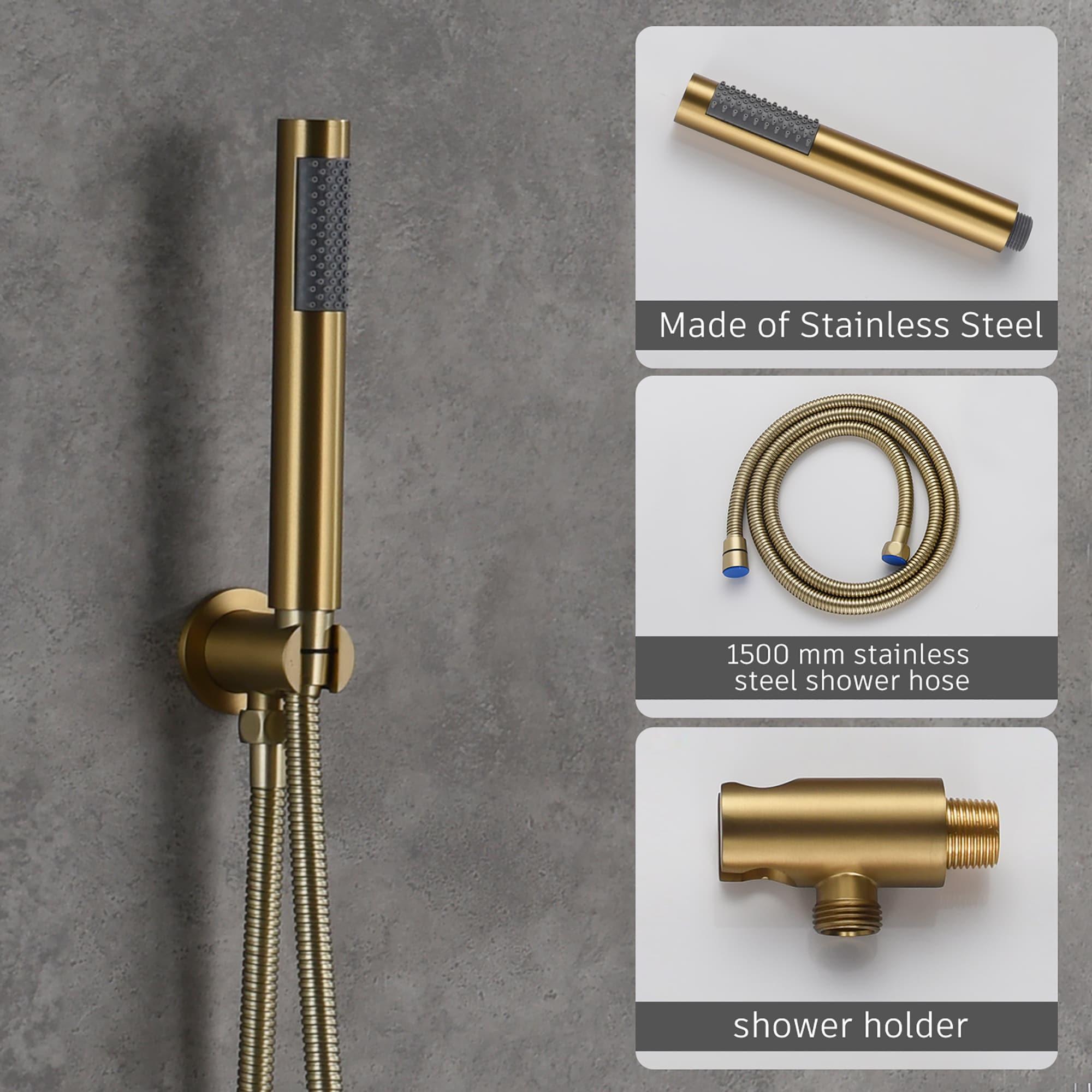 Pressure-Balanced Complete Shower System with 10-Inch Rain Shower Head, Handheld, Rough-in Valve