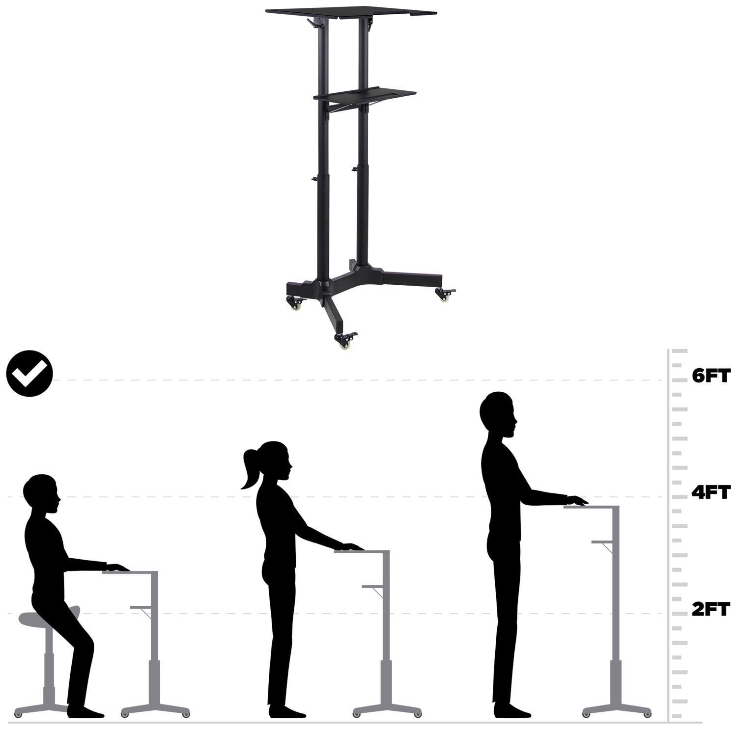 Mount-It! Mobile Standing Height Desk, Portable Podium and Rolling Presentation Lectern