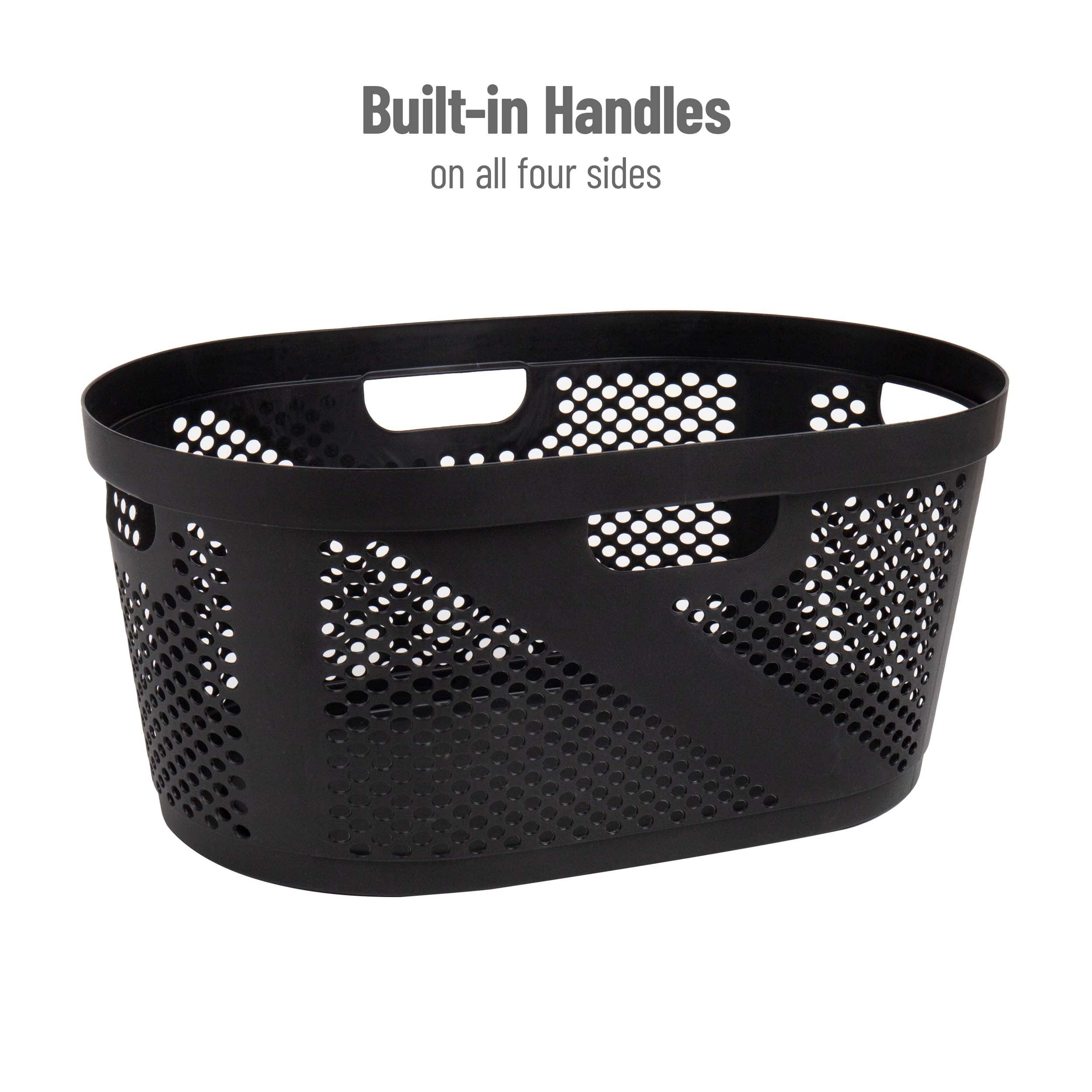 Mind Reader Mind Reader 40L Laundry Basket, Clothes Hamper, Ventilated, Plastic, 23"L x 14.5"W x 10.5"H, 2 Pack (Set of 2)