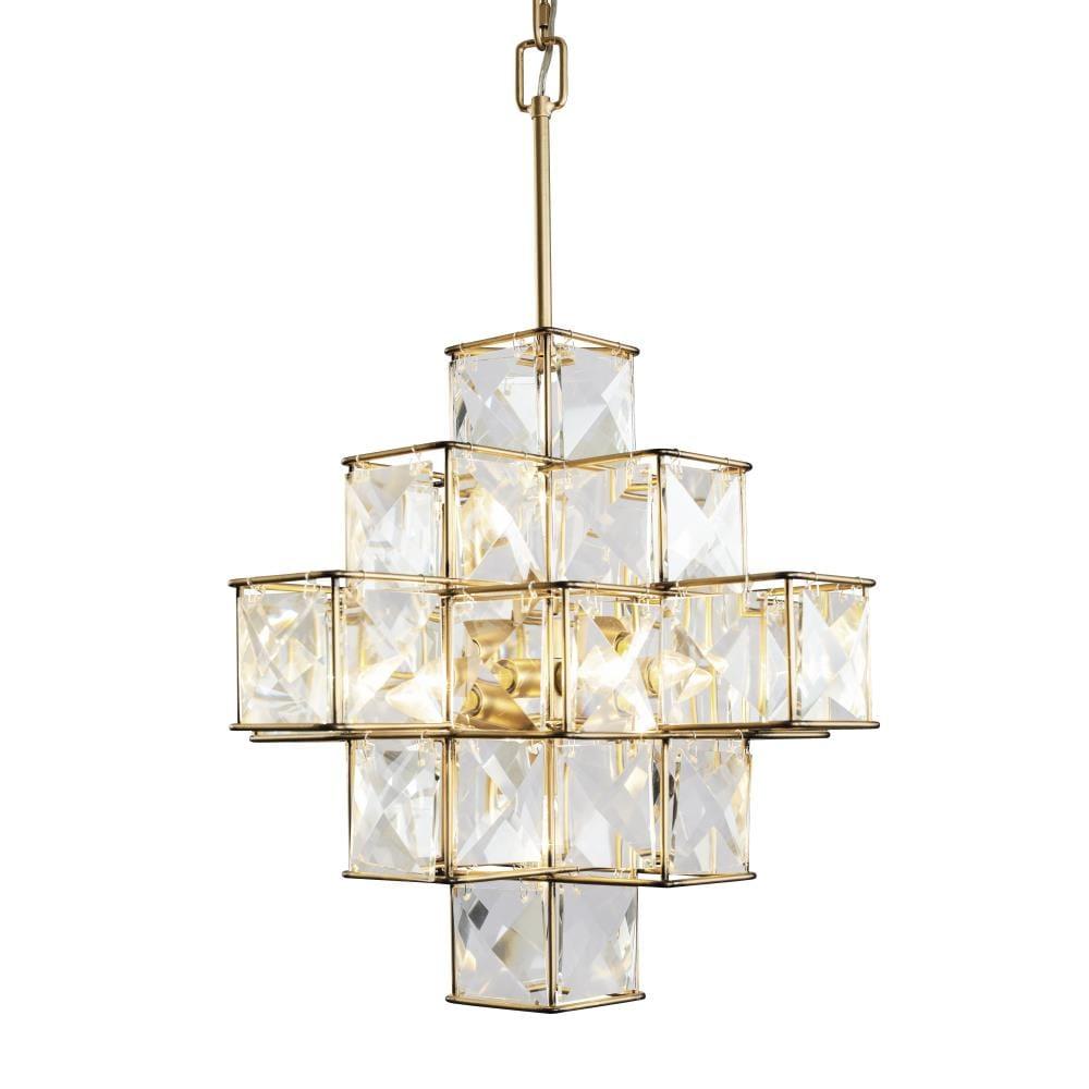 Elegant Calypso Gold Crystal Chandelier with Adjustable Chain