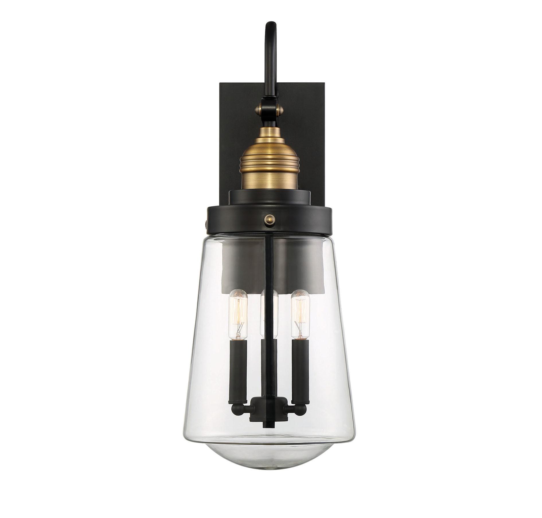Savoy House Macauley 3 - Light Wall Light in  Vintage Black/Warm Brass