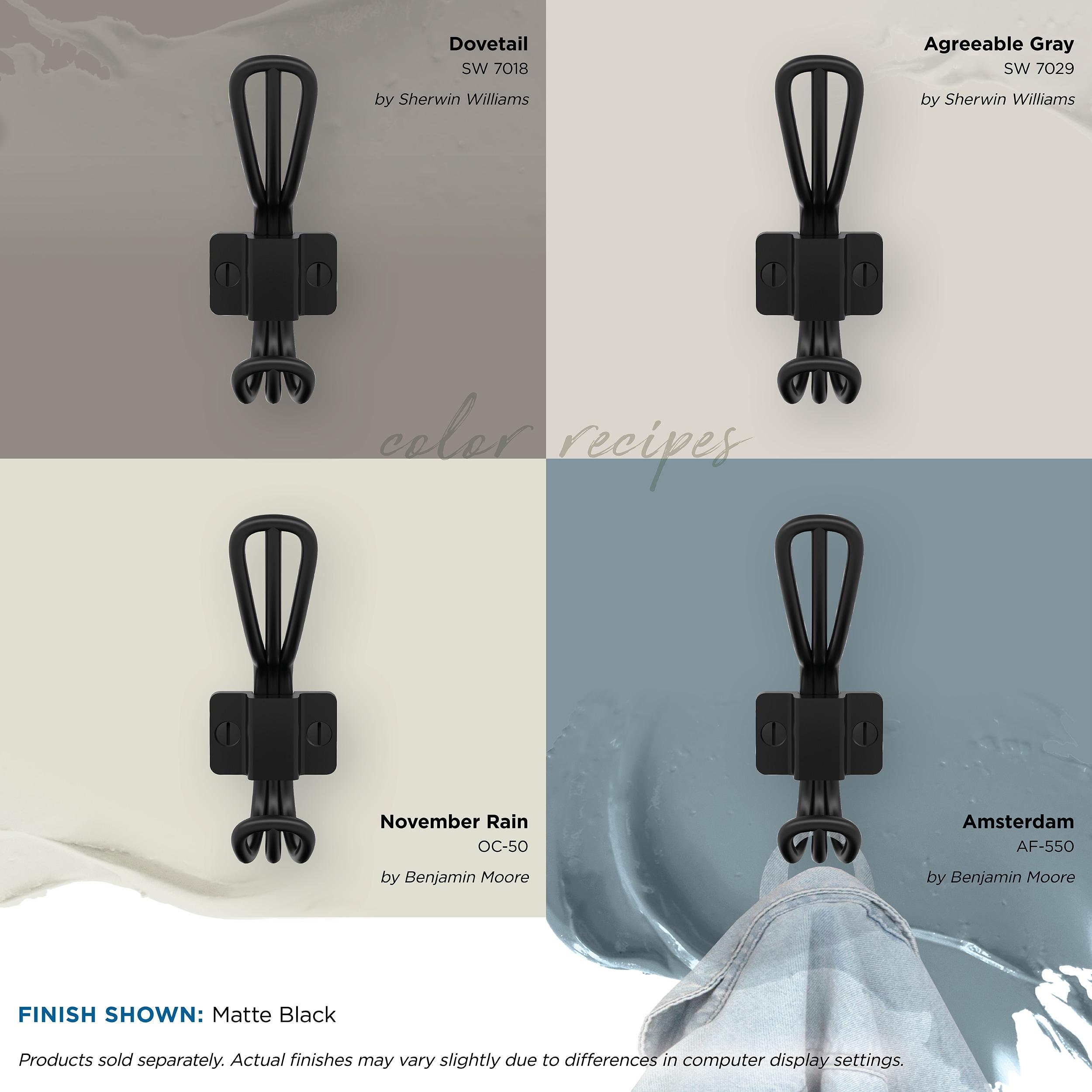 Vinland Transitional Double Prong Decorative Wall Hook