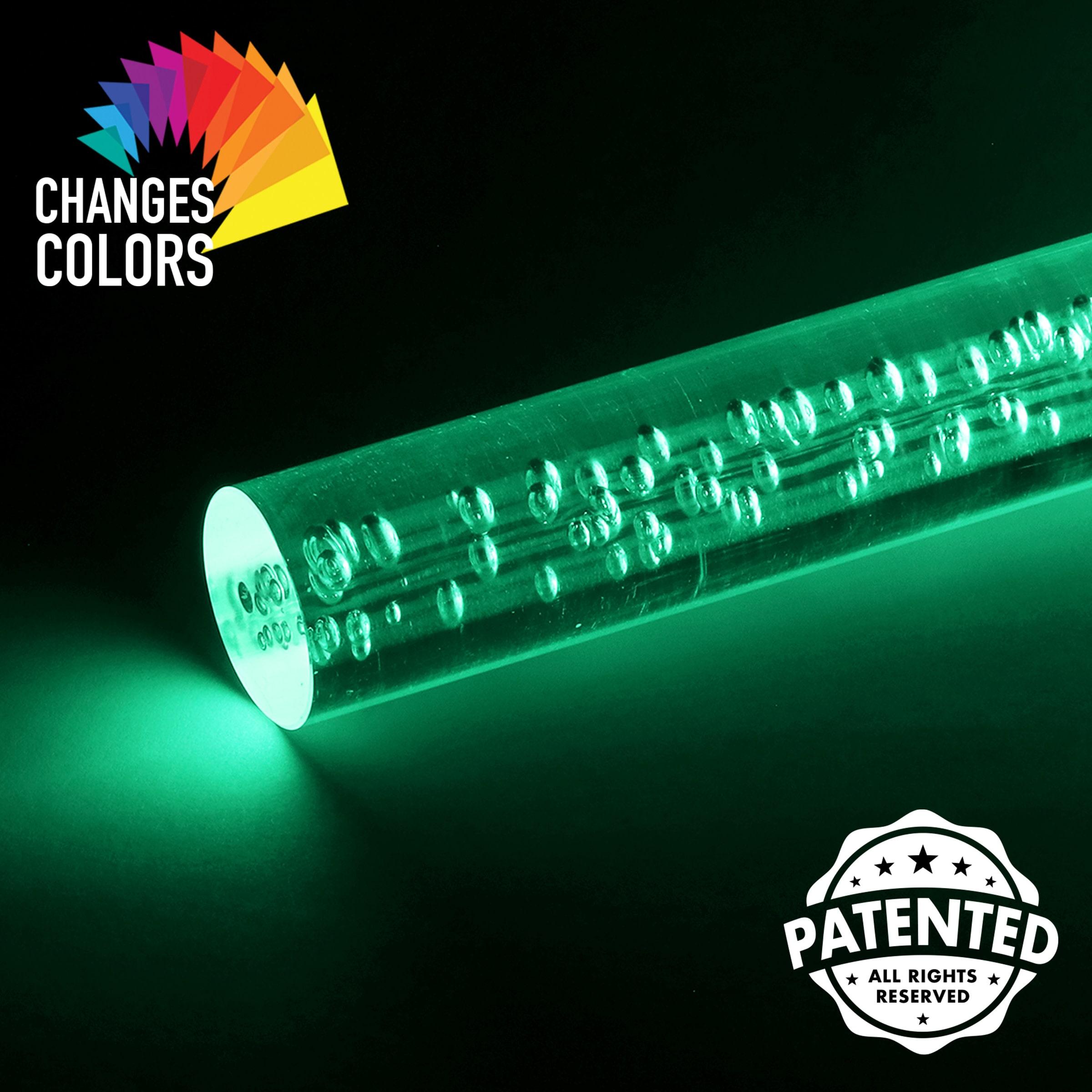 Exhart Two Color Changing Bubble Cylinder  Solar Powered Garden Stakes, 2.5x34 inches, Plastic (Outdoor Pathway Landscape Night Lights, For Home Garden, Patio, Yard, Home Decoration), Clear