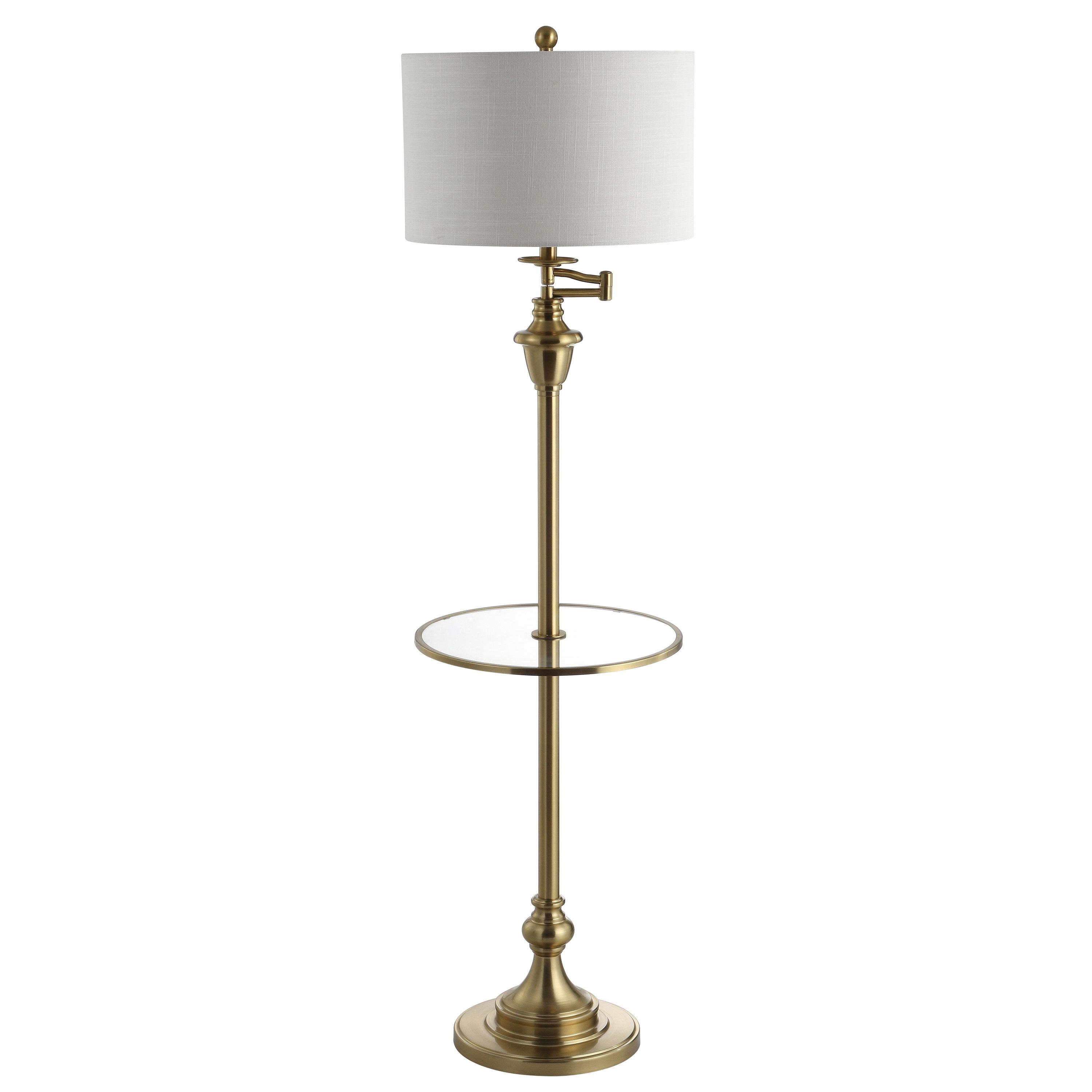 Rephen 60'' Black LED Swing Arm Floor Lamp with USB