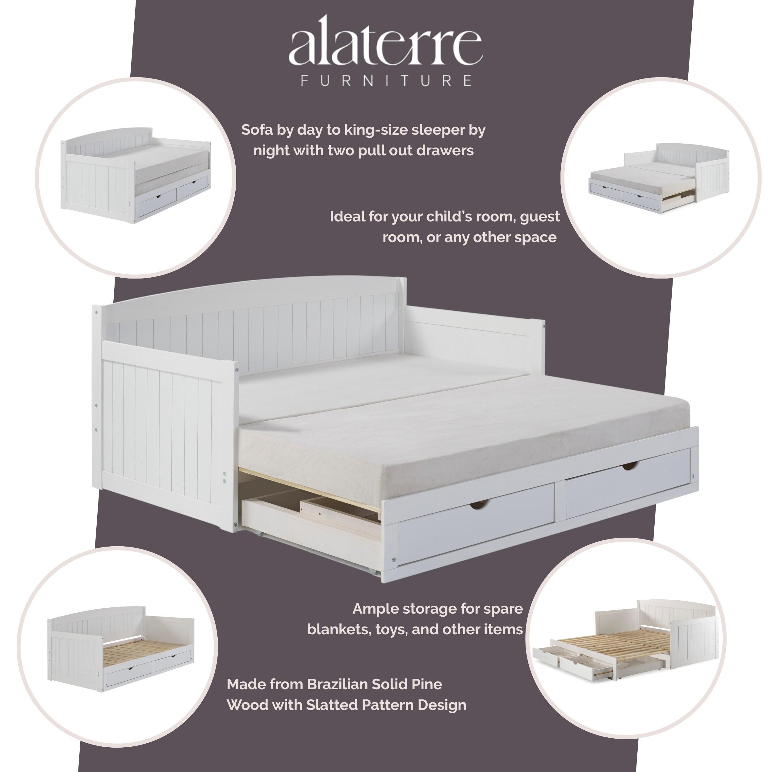 Alaterre Furniture King Harmony Kids' Daybed with Conversion White