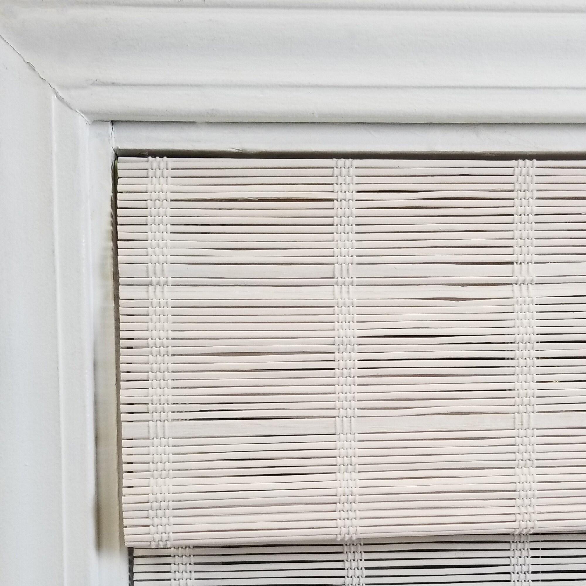 Radiance Brooklyn 23-in Cordless White Distressed Bamboo Roman Shade