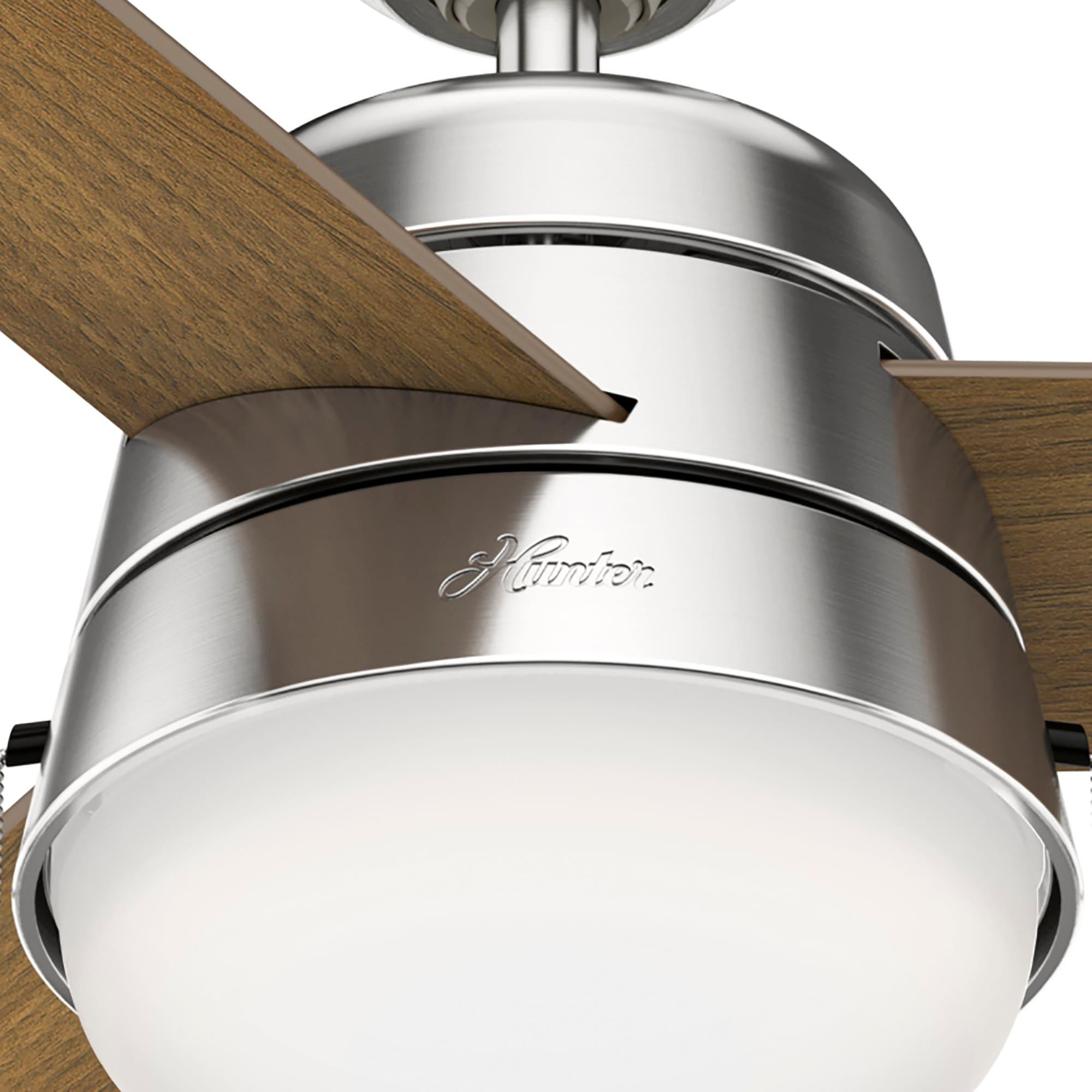 52" Aker 3 - Blade Indoor Standard Ceiling Fan with Pull Chain and Light Kit Included