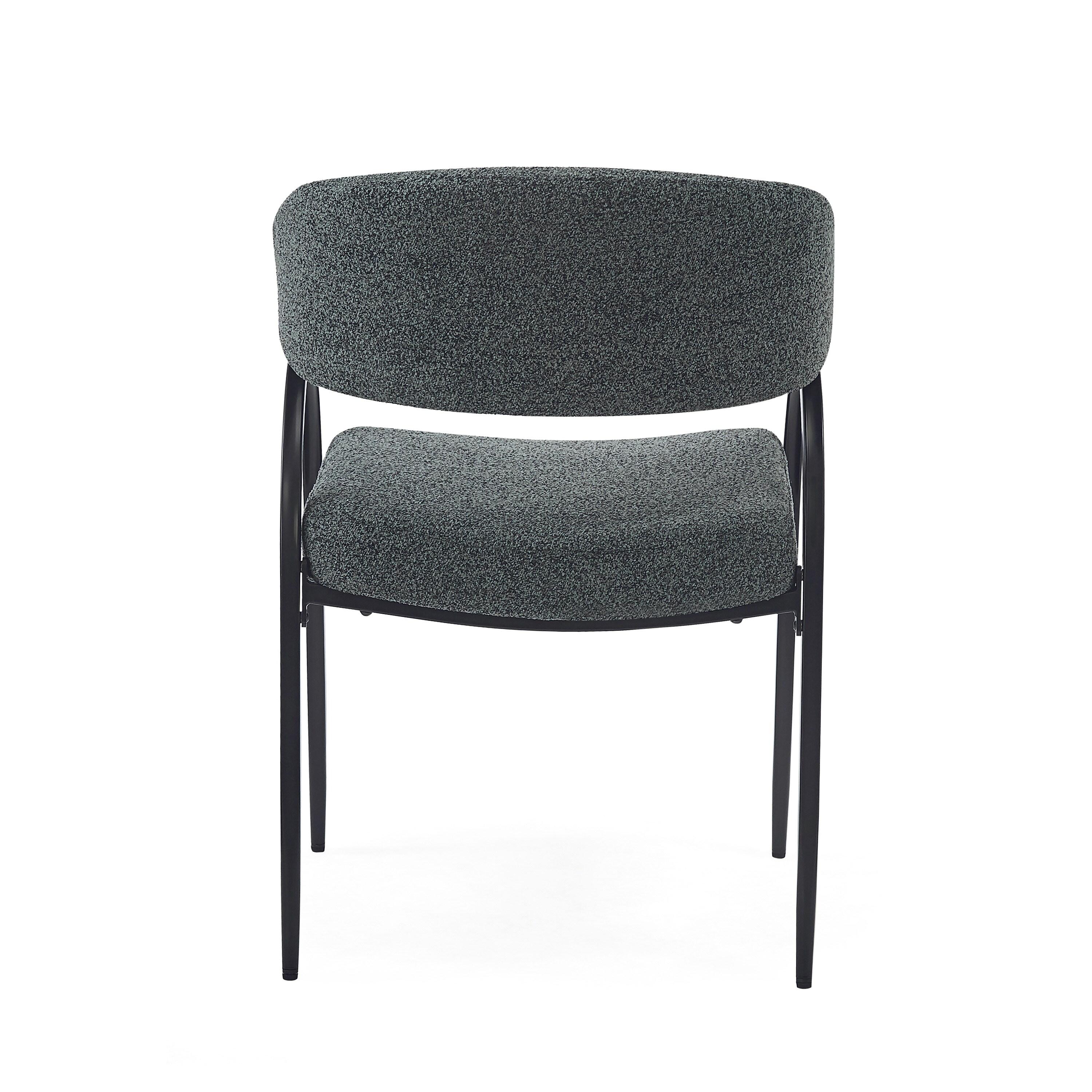 Christopher Knight Home Hayden Upholstered Armrest Dining Chairs with Metal Legs (Set of 2), Dark Green/Black