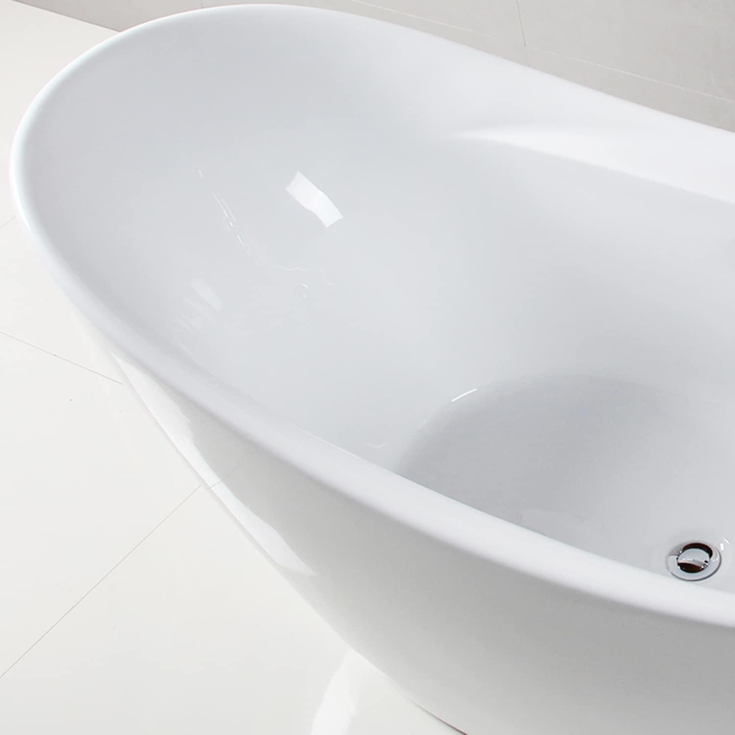 FerdY Boracay 67" Acrylic Freestanding Bathtub With Chrome Drain