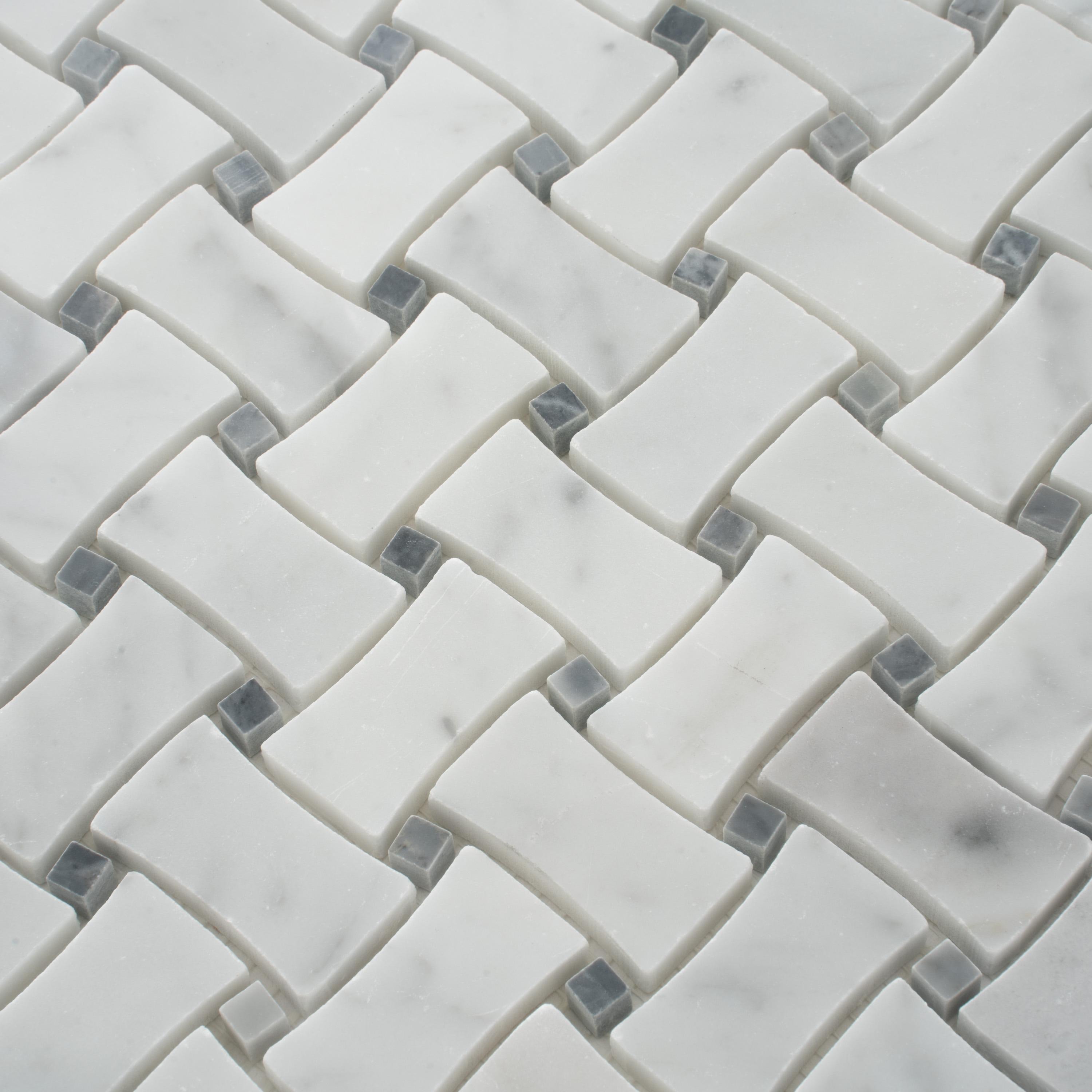 12" x 12" Natural Stone Basketweave Mosaic Wall & Floor Tile