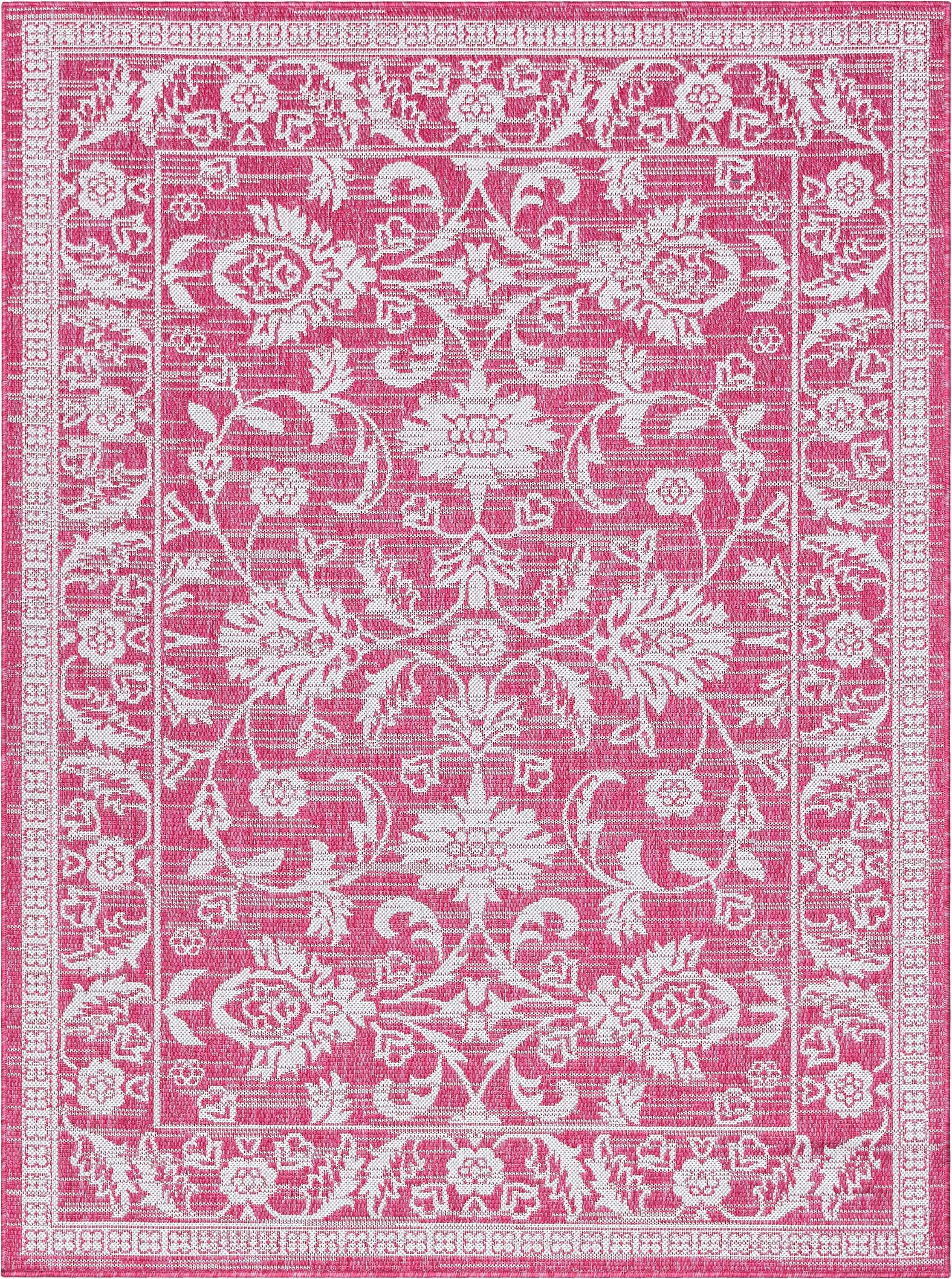 Lia Delphi Persian Oriental Fuchsia Indoor/Outdoor Area Rug