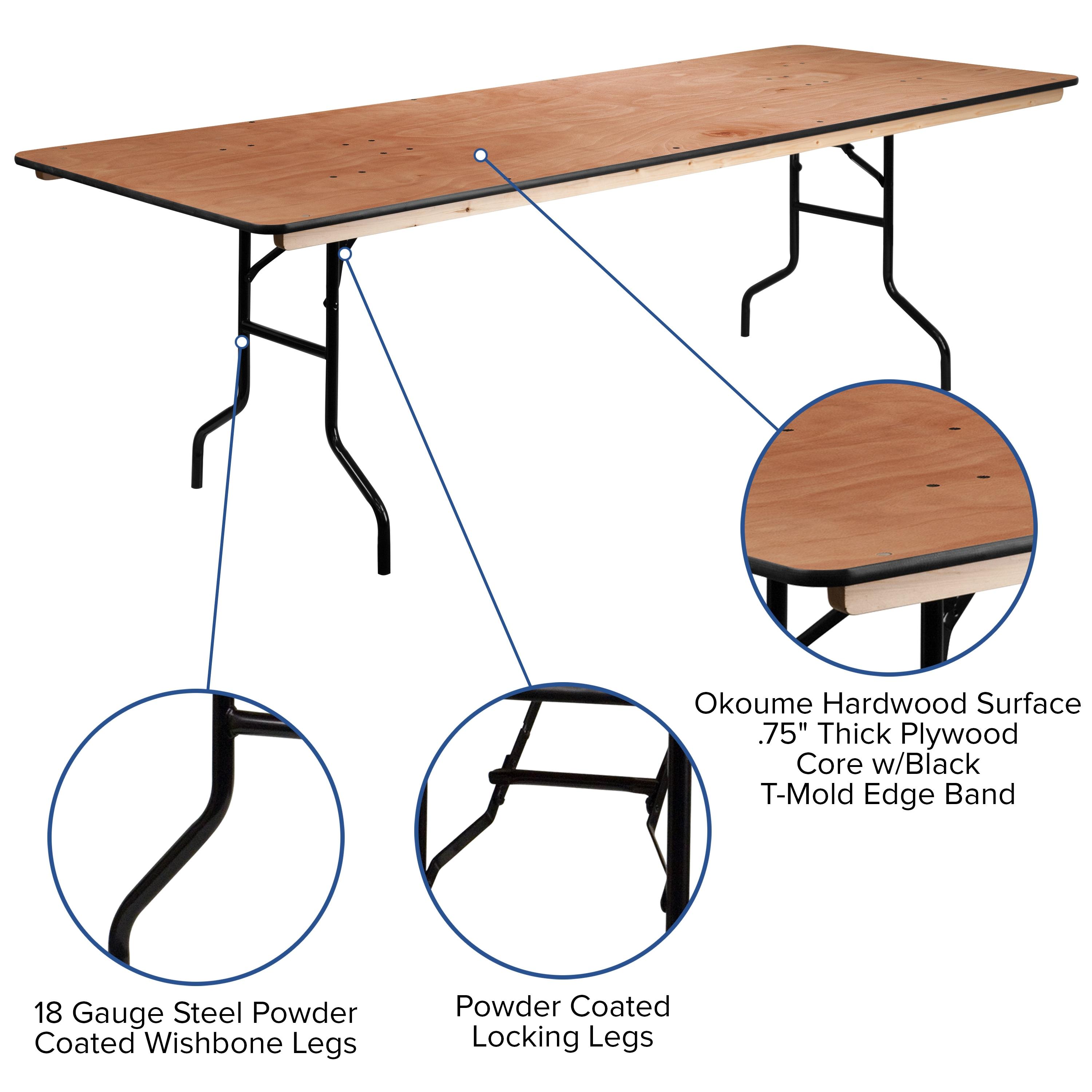 Flash Furniture Marcott Rectangular Wood Folding Event Table by Flash Furniture