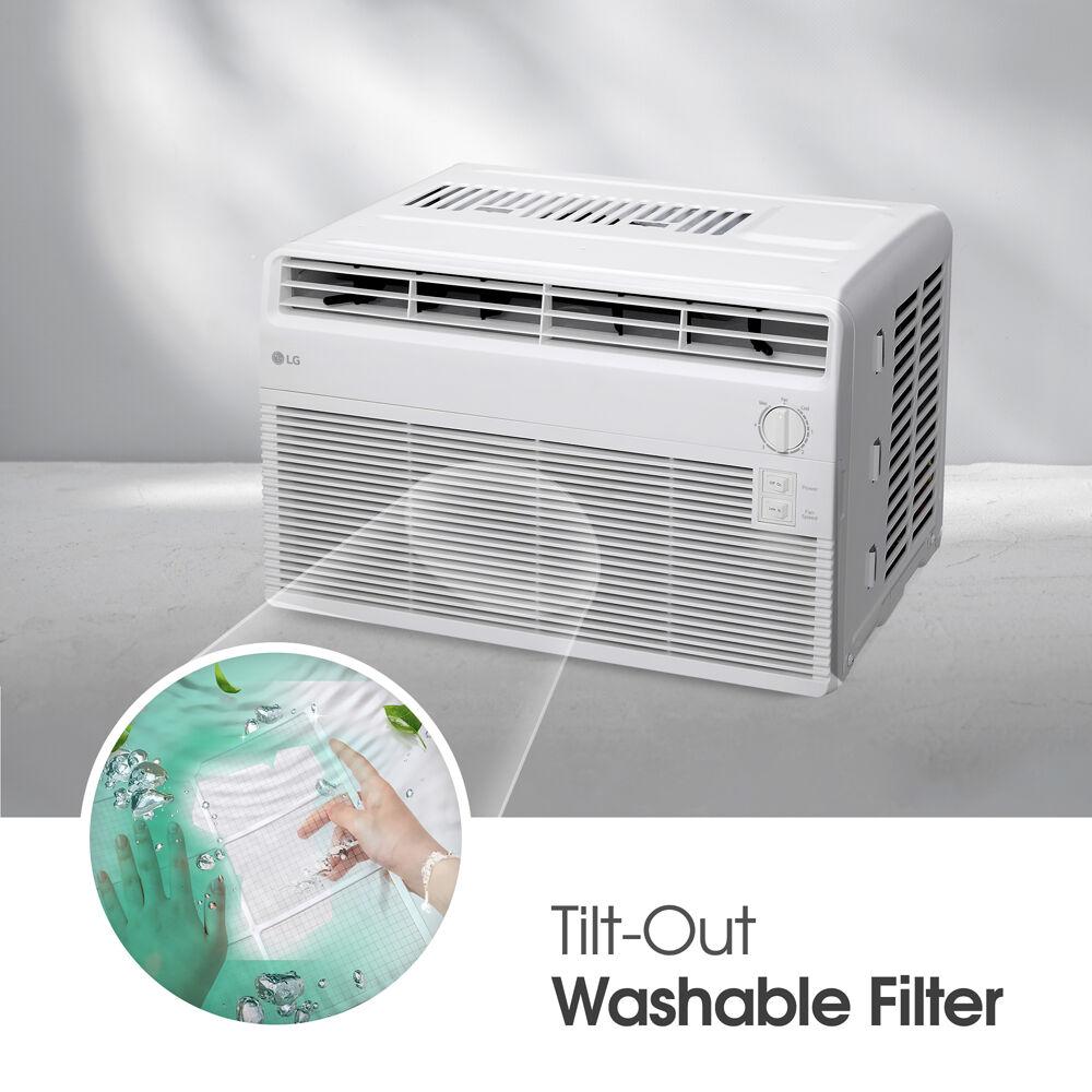 LG 5000 BTU Window Air Conditioner for up to 150 Sq. Ft. with 2 Cooling and Fan Speeds in White