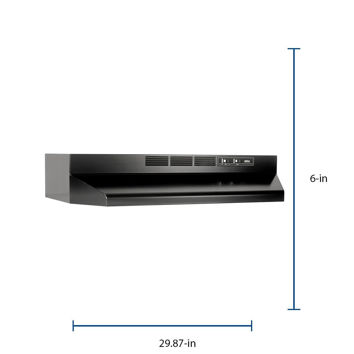 Broan NuTone 30" Steel 190 CFM Ductless (Non-Vented) Under Cabinet Range Hood with Charcoal Filter