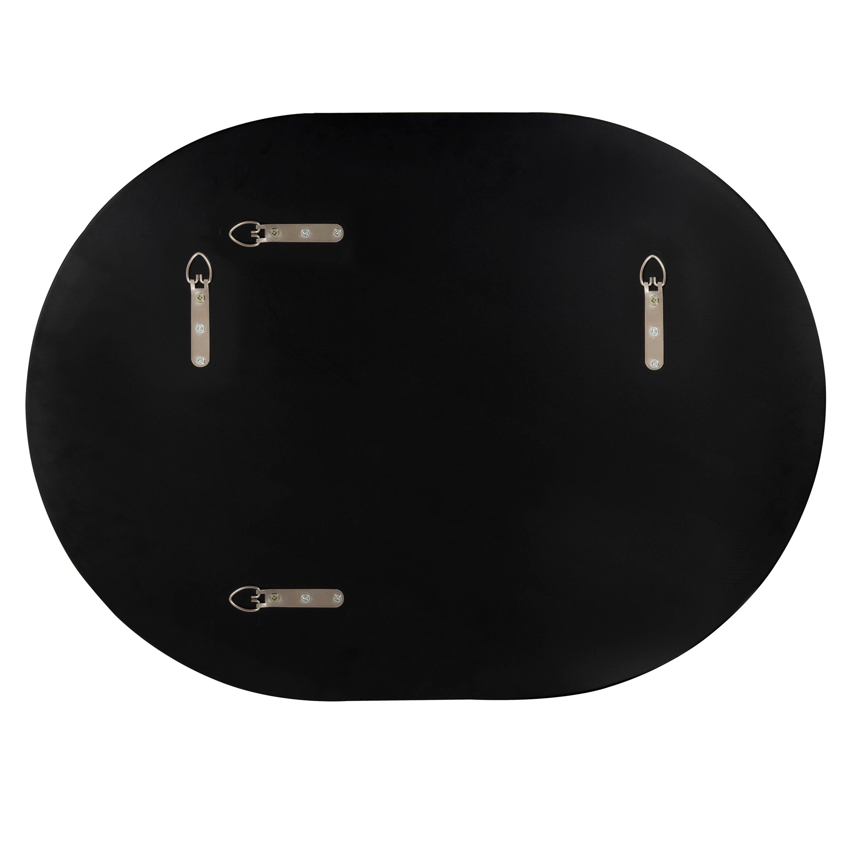 Kate and Laurel Caskill Modern Oval Mirror, 18" x 24", Black, Capsule-Shaped Accent Mirror for Entryway, Living Room, or Bathroom