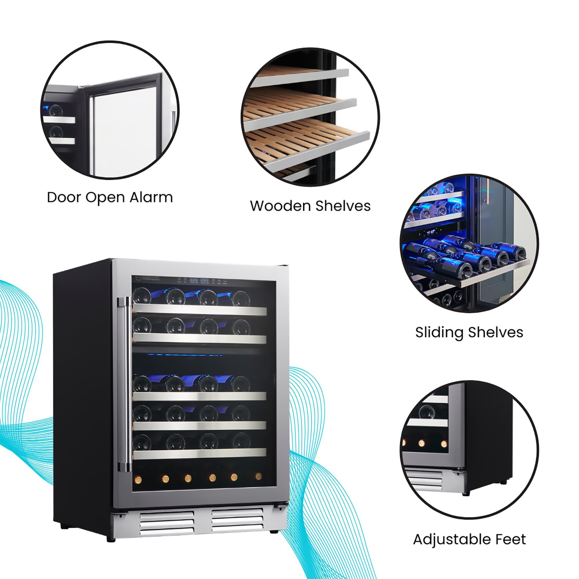 Equator Advanced Appliances Dual Zone 52-Bottle Free Standing/Built-in Wine Cooler Stainless 110V