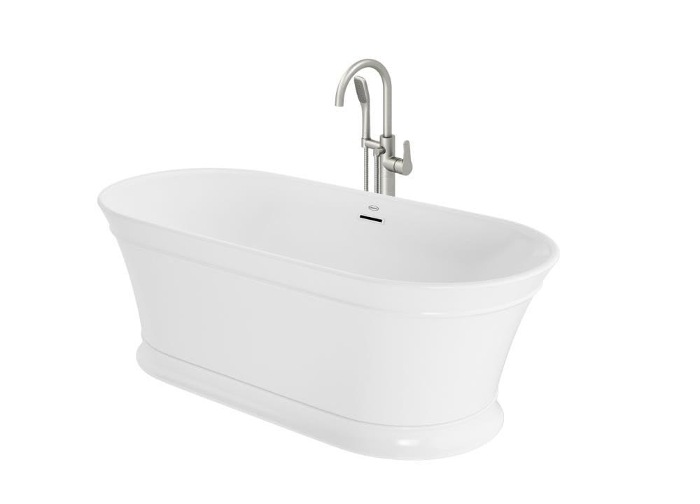 Lyndsay 67" x 32" Freestanding Soaking Acrylic Bathtub with Faucet