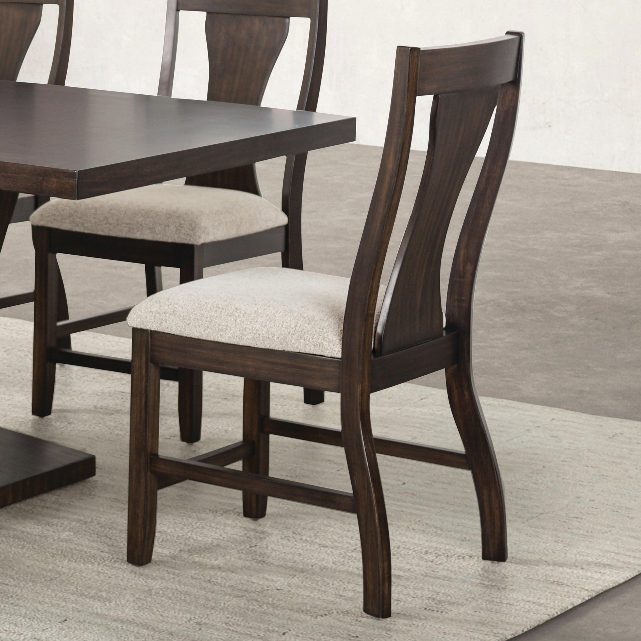 Furniture of America Rhiannon Upholstered Solid Wood Side Chairs, Set of 2, Espresso