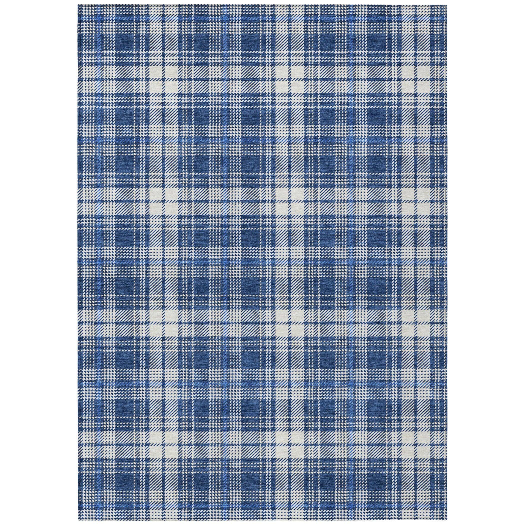 Machine Washable Indoor/Outdoor Chayden ACN993 Navy 10' x 14' Rug