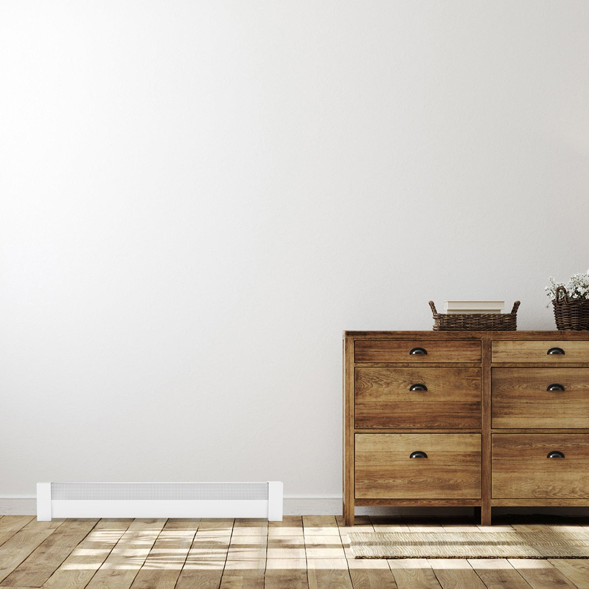 Baseboarders Baseboarders Basic Galvanized Steel Easy Slip-On Baseboard Heater Cover ONLY - White | ENDCAPS SOLD SEPARATELY