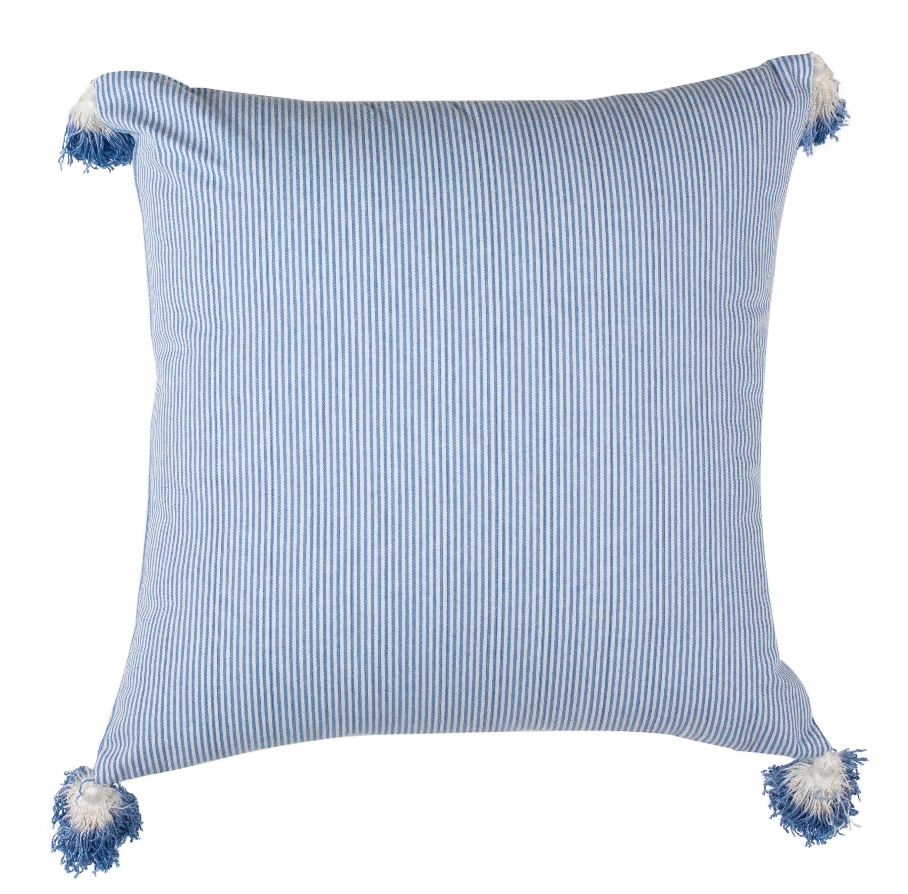 Sidney Tassels Cotton Reversible Throw Pillow