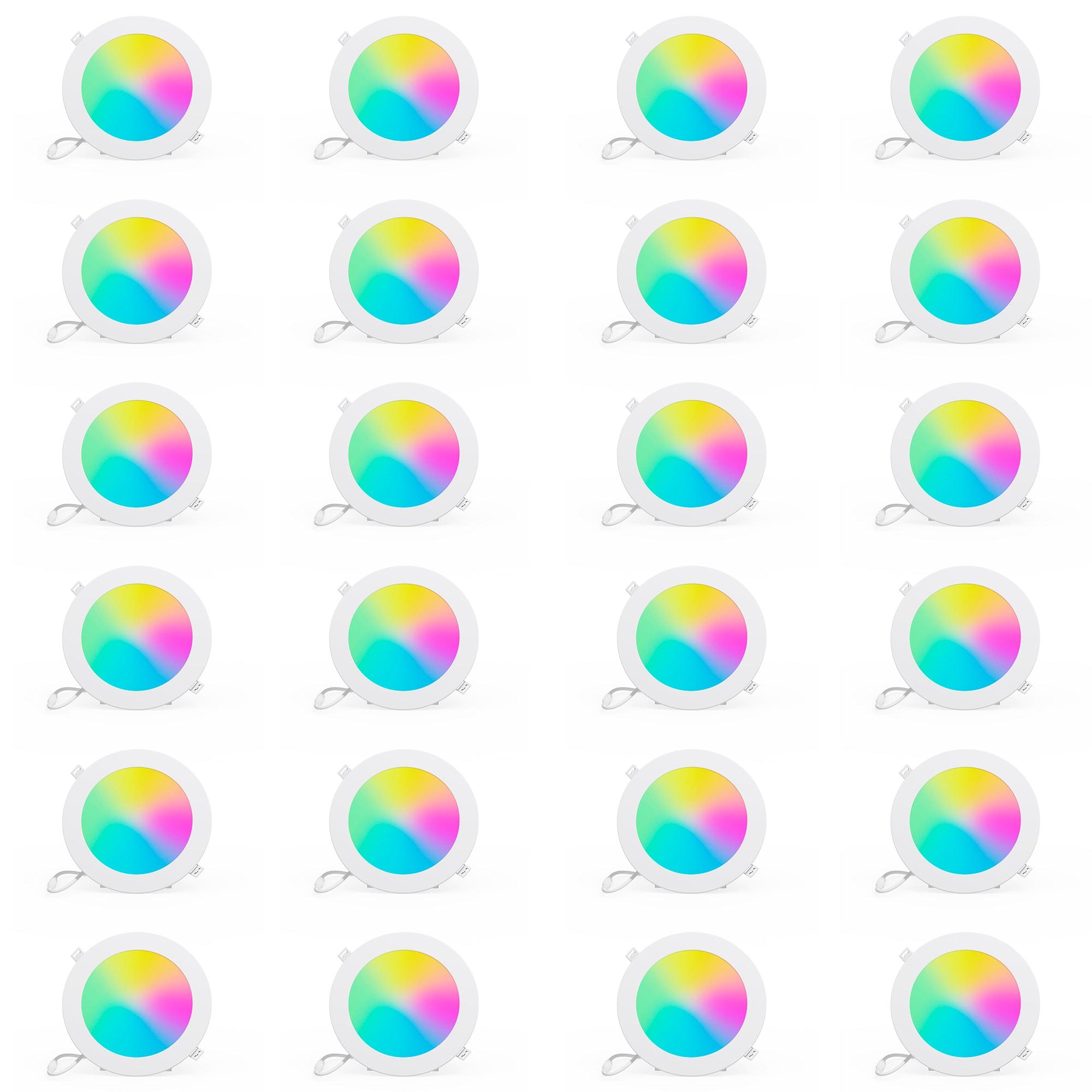 Infibrite IB-002-1-12W-HLW-24PK 6'' Tunable Color Temperature Dimmable Air-Tight IC Rated LED Canless Recessed Lighting Kit (Set of 24)