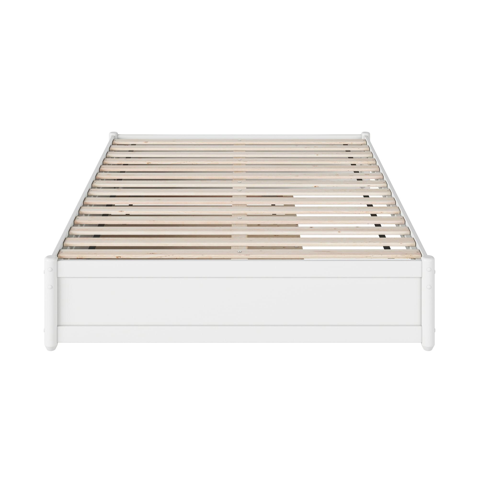 AFI Furnishings AFI Barcelona Full Solid Wood Panel Platform Bed with Twin Trundle in White