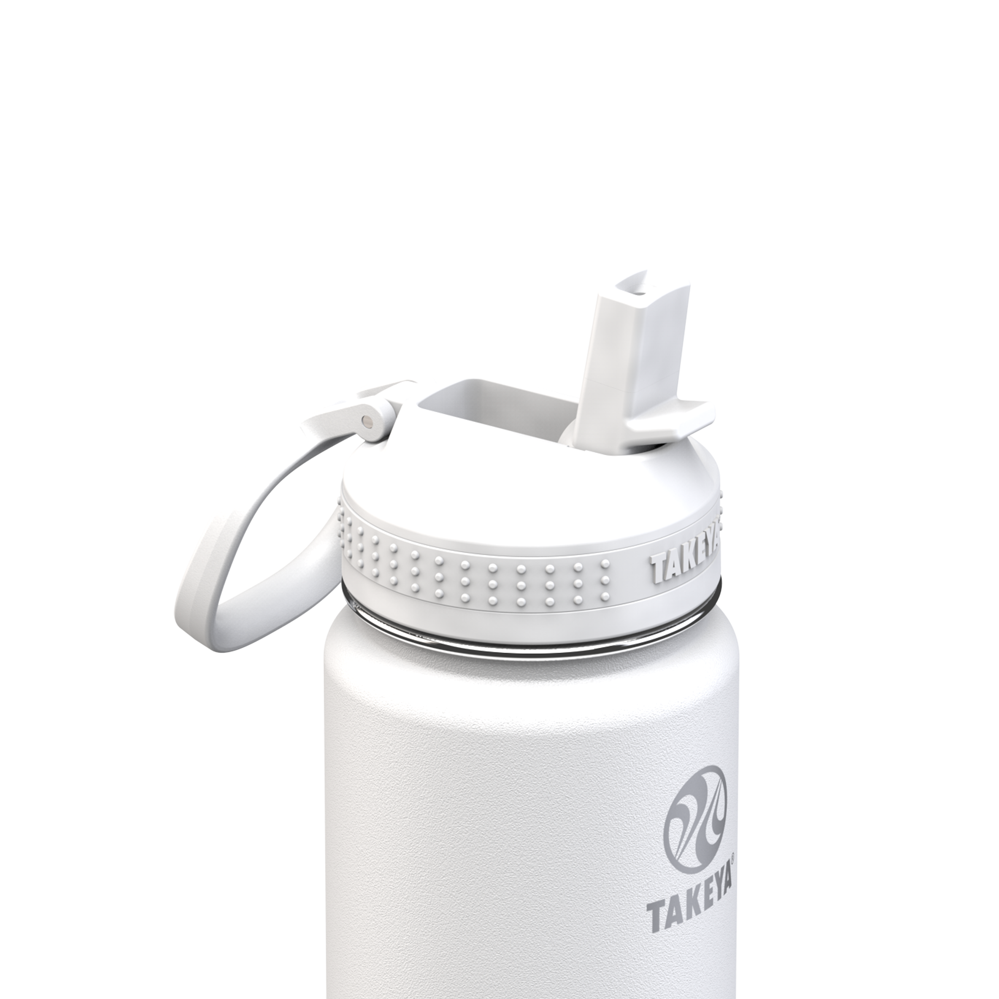 Takeya 24oz Actives Insulated Stainless Steel Water Bottle with Straw Lid - White