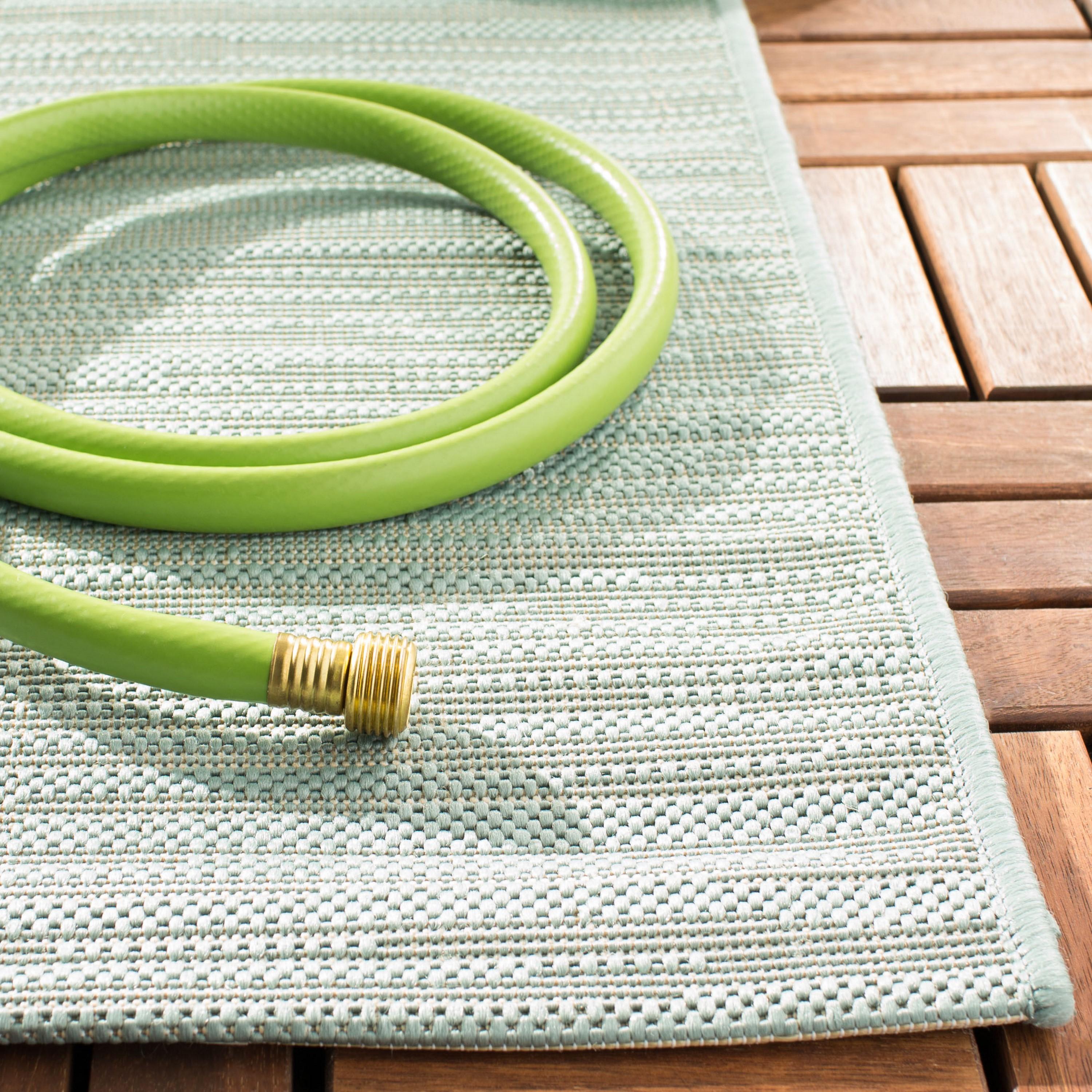 Courtyard CY6576 Power Loomed Indoor/Outdoor Accent Rug - Aqua/Cream - 2'7"x5' - Safavieh.