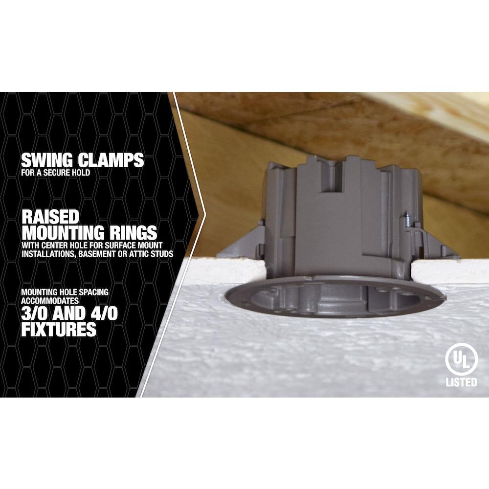 Madison Electric Products Smart Box Shark Tooth 1-Gang Gray Polycarbonate Interior Old Work Standard Round Ceiling/Wall Electrical Box