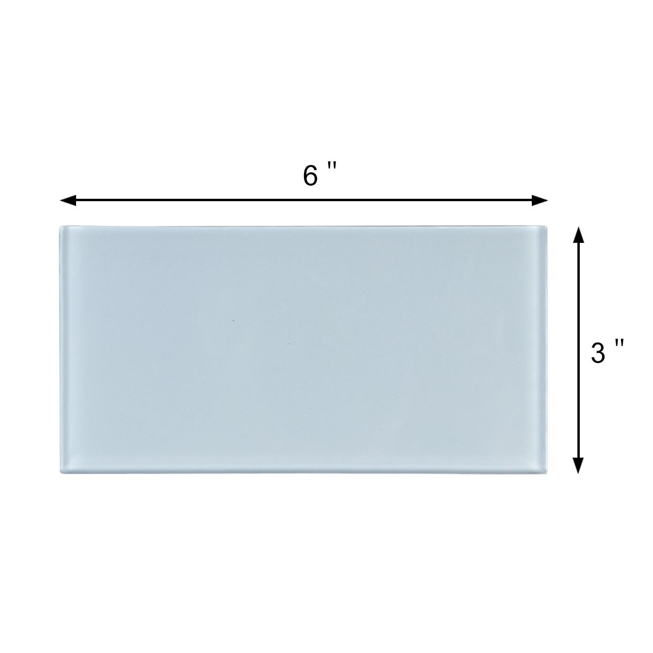 3'' W x 6'' L Glass Peel and Stick Subway Tile