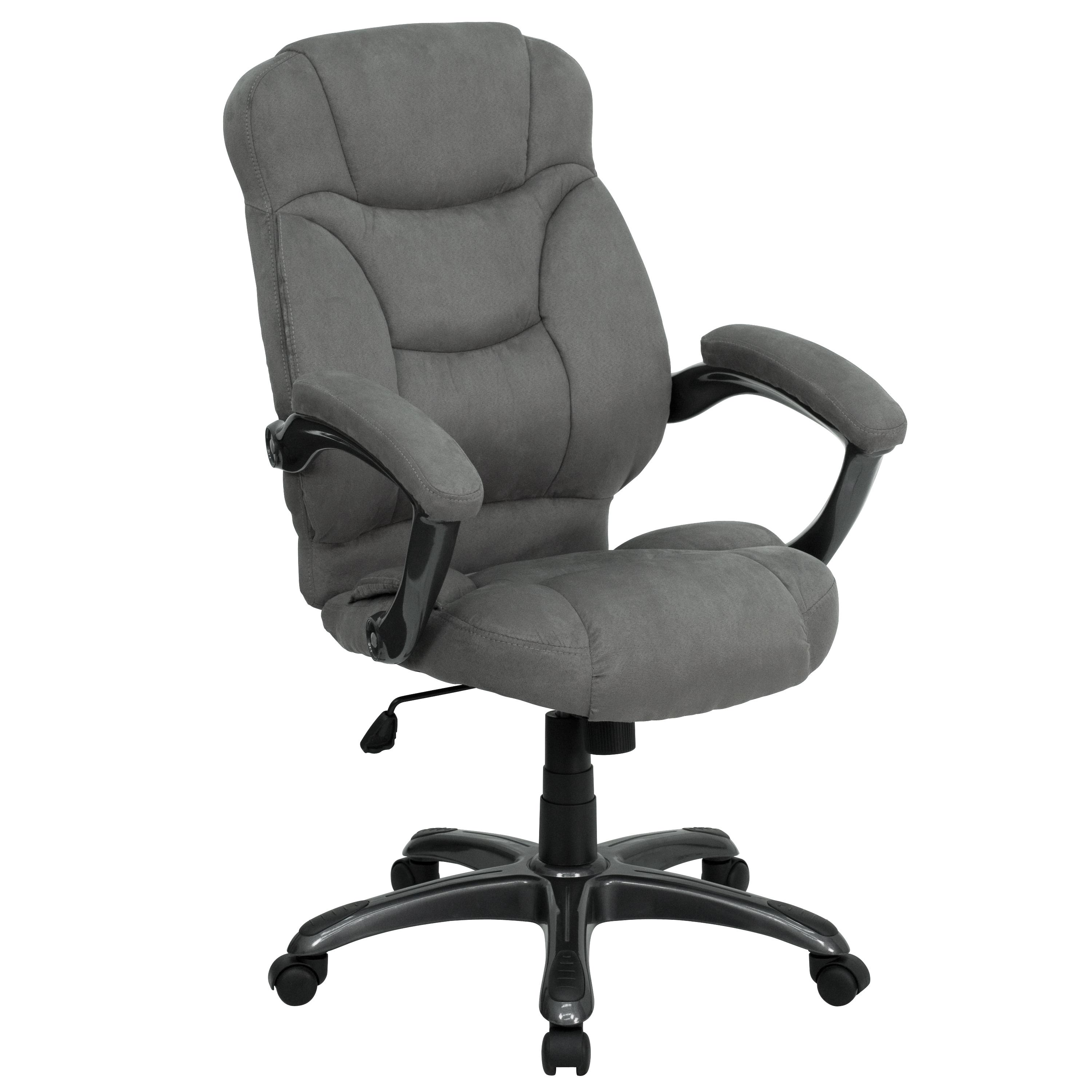 Flash Furniture High Back Gray Microfiber Contemporary Executive Swivel Ergonomic Office Chair with Arms