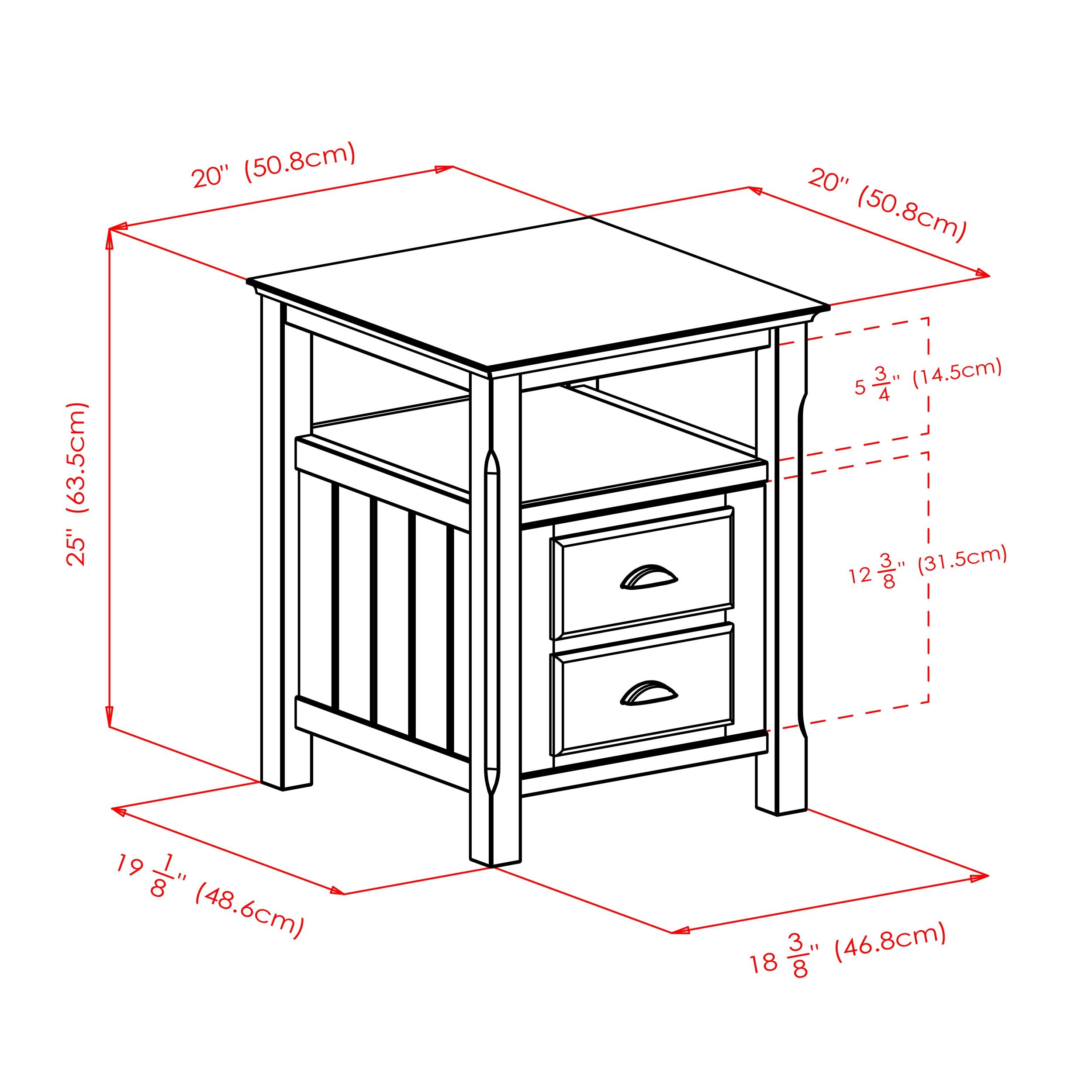 Timber Nightstand Black - Winsome: 2-Shelf Cabinet, Open Storage, Bedroom Furniture