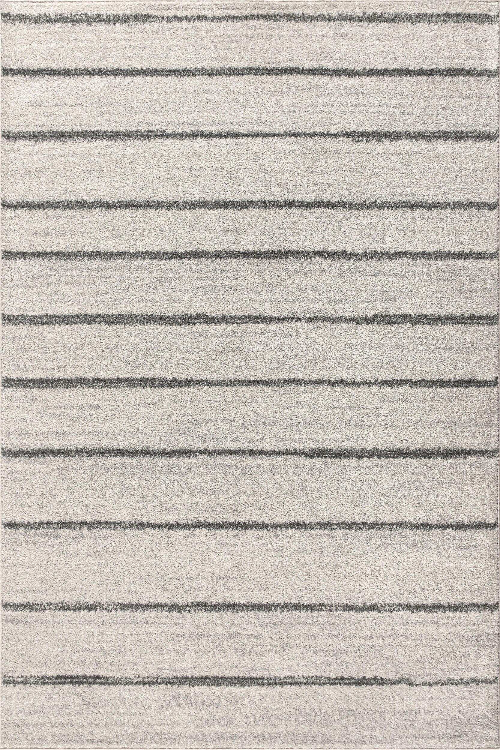 3'x5' Williamsburg Minimalist Stripe Area Rug, Cream/Gray - JONATHAN Y