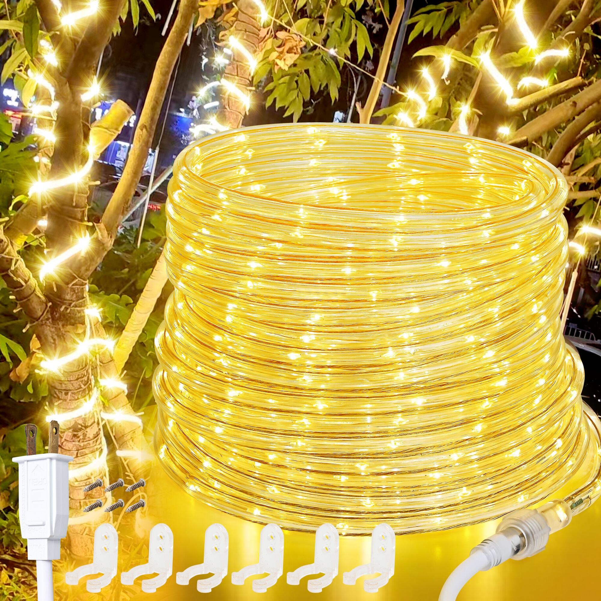 DEERPORT Decor Indoor/Outdoor 16-Feet Integrated LED Warm White Rope Light