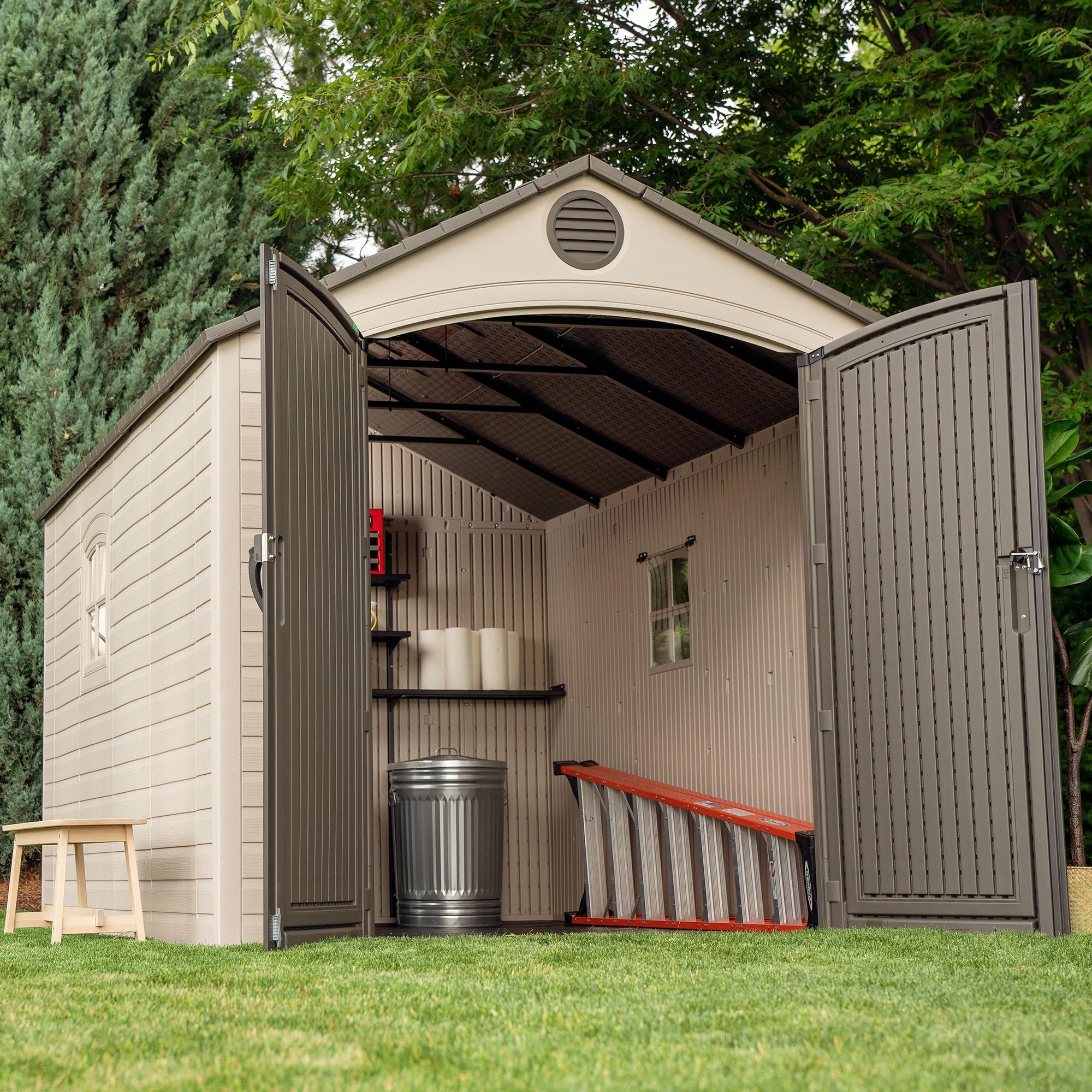 Lifetime 8 Ft. x 12.5 Ft. High-Density Polyethylene (Plastic) Outdoor Storage Shed with Steel-Reinforced Construction