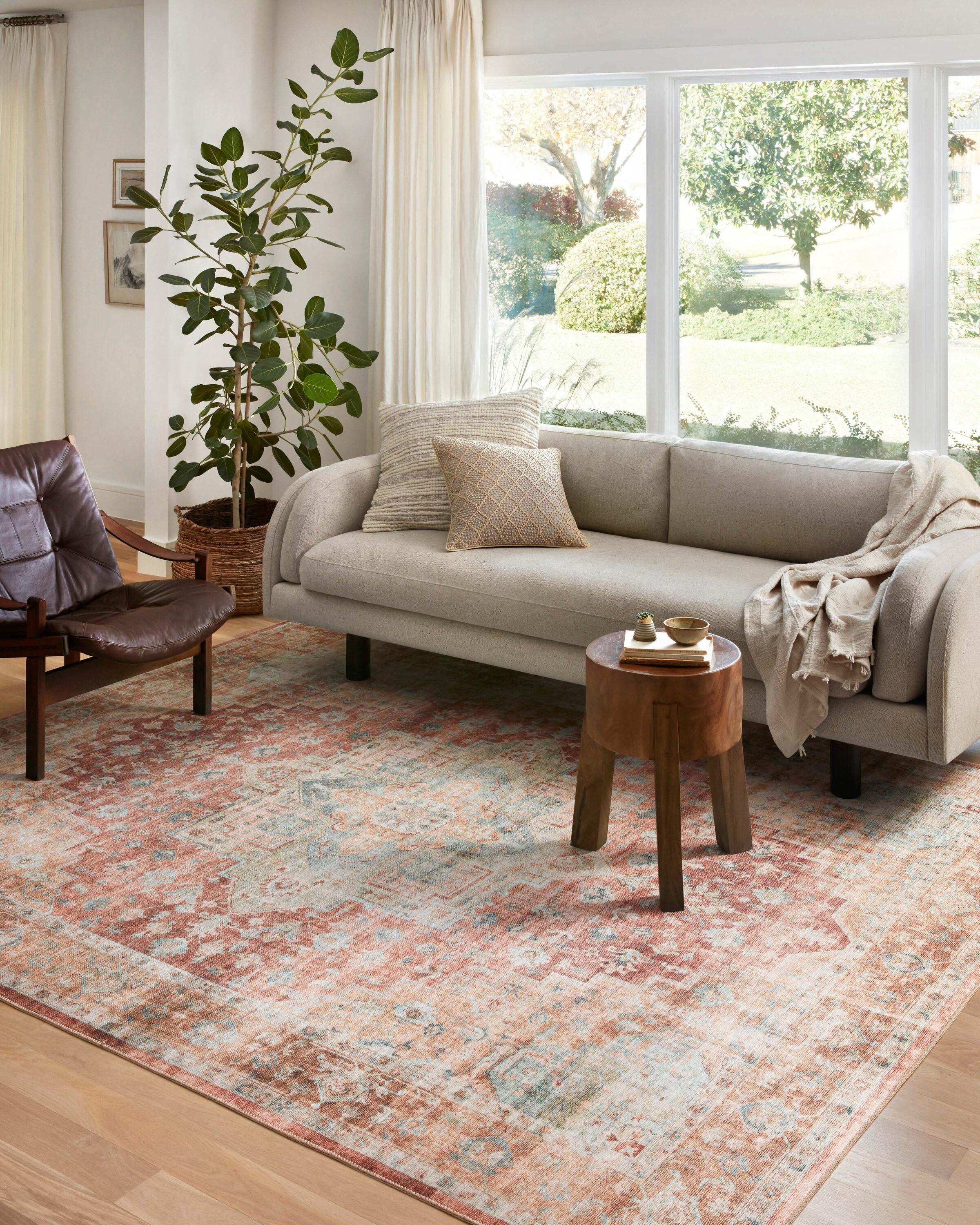 Loloi II Heidi Collection HEI-01 Terracotta / Aqua, Oriental Area Rug 6'-0" x 9'-0"