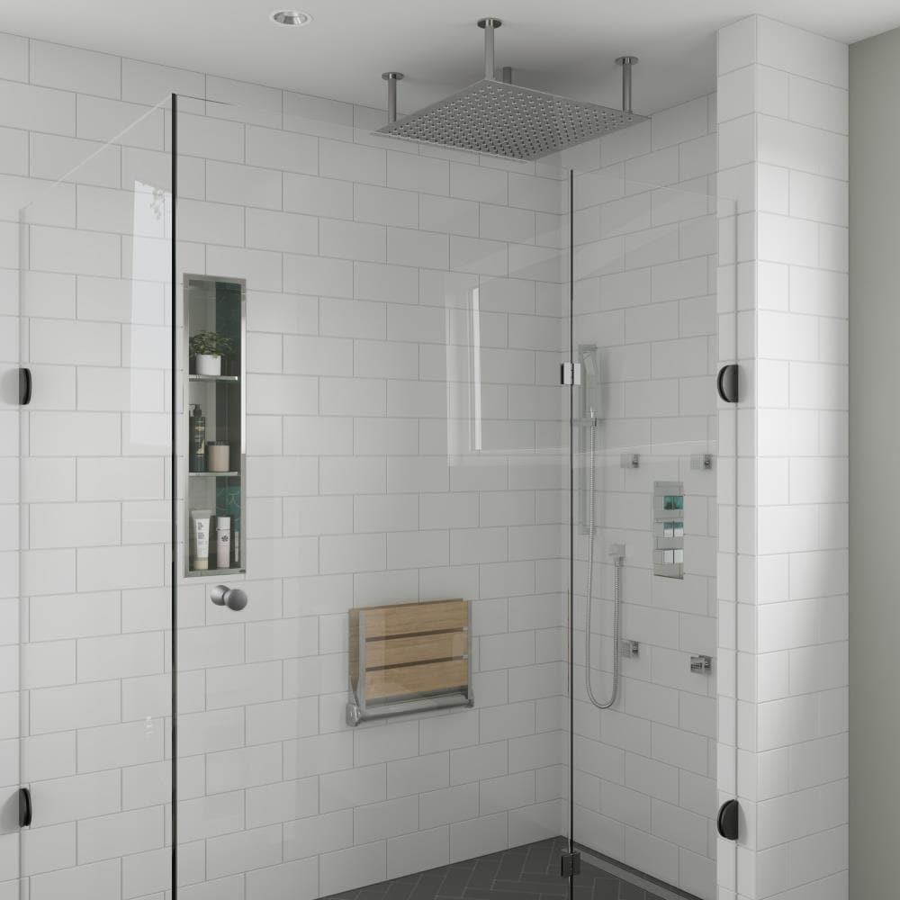 Vertical Stainless Steel Triple Shower Niche