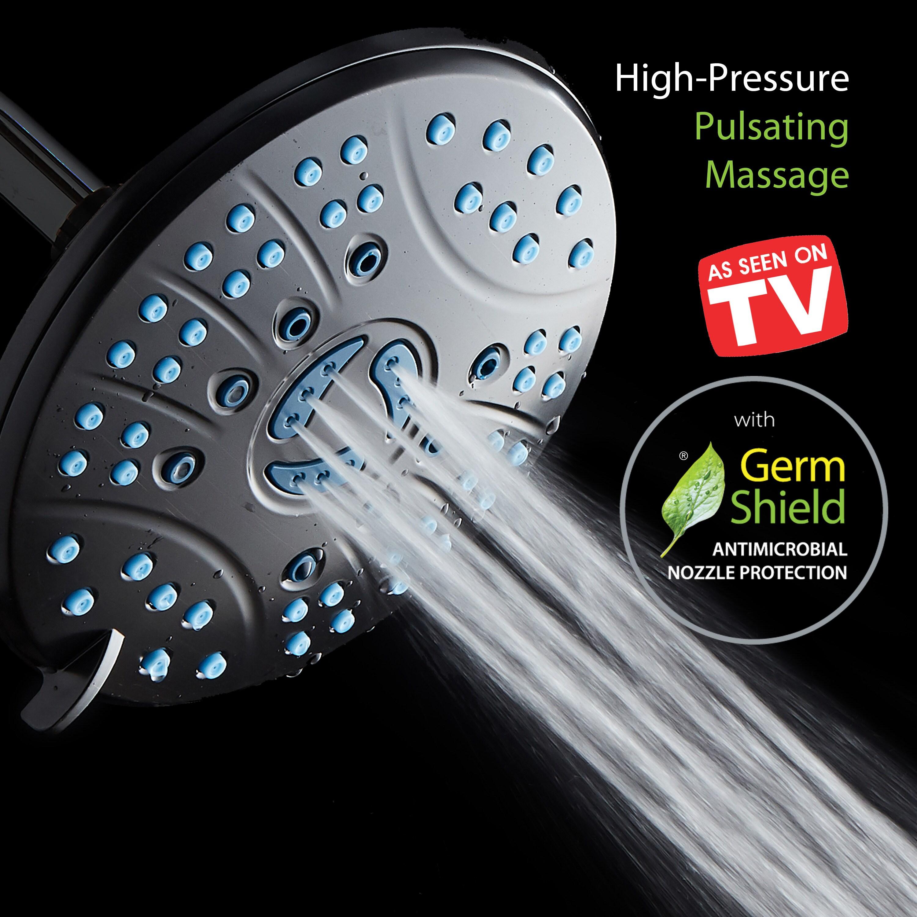 Bronze 7-Inch Round Rainfall Shower Head with 6 Settings