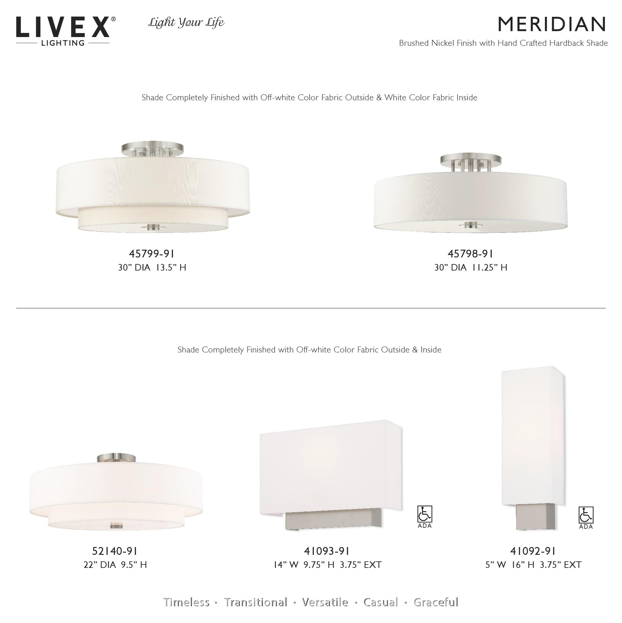 Livex Lighting Meridian 6 - Light Semi-Flush Mount in  Brushed Nickel